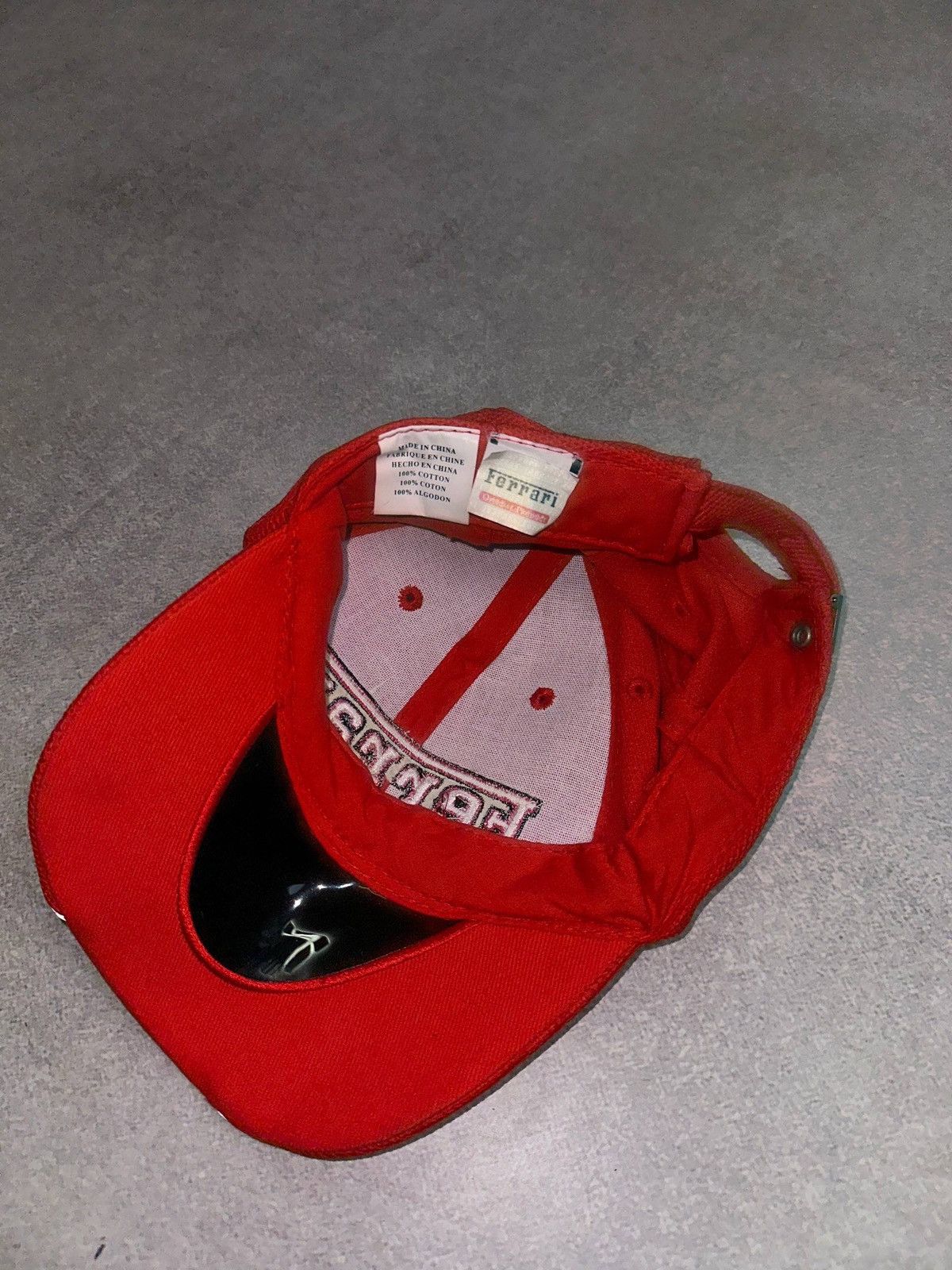 Ferrari Vintage Ferarri F-1 Racing Reflective Red Cap Os Size ONE SIZE - 4 Thumbnail