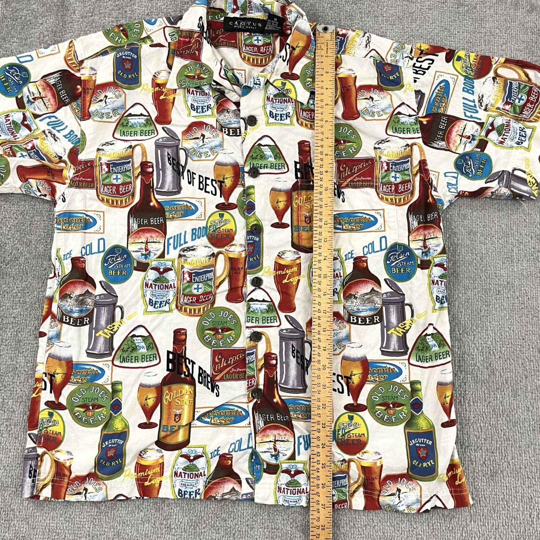 Vintage Cactus Novelty Button-Up Shirt Mens Medium White Lager Beer Geometric 90s Casual Size US M / EU 48-50 / 2 - 4 Thumbnail