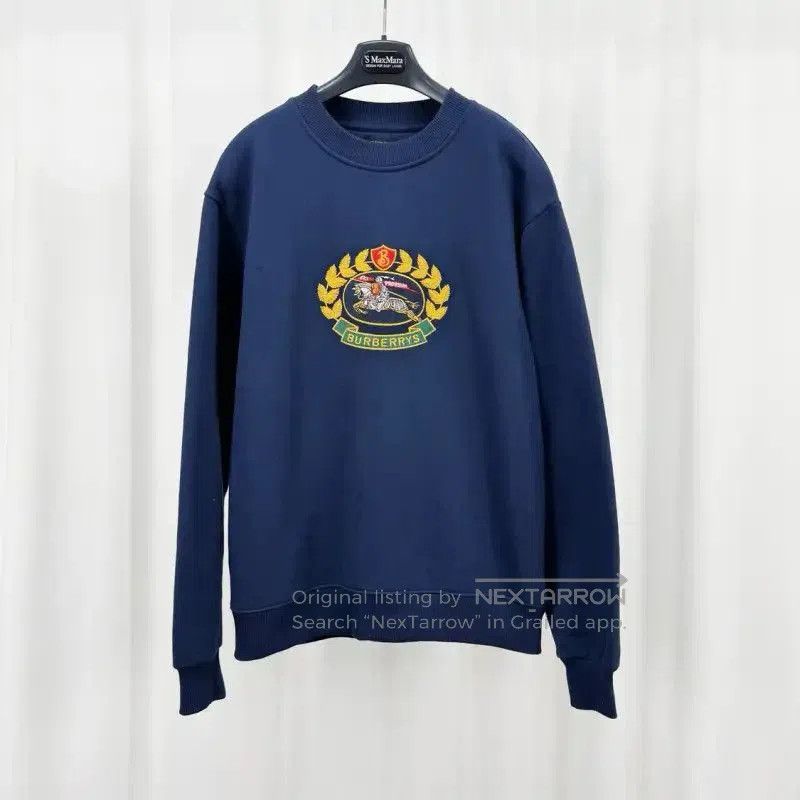Burberry Burberry Men's Navy Cotton Logo Sweatshirt. Size US S / EU 44-46 / 1 - 1 Thumbnail