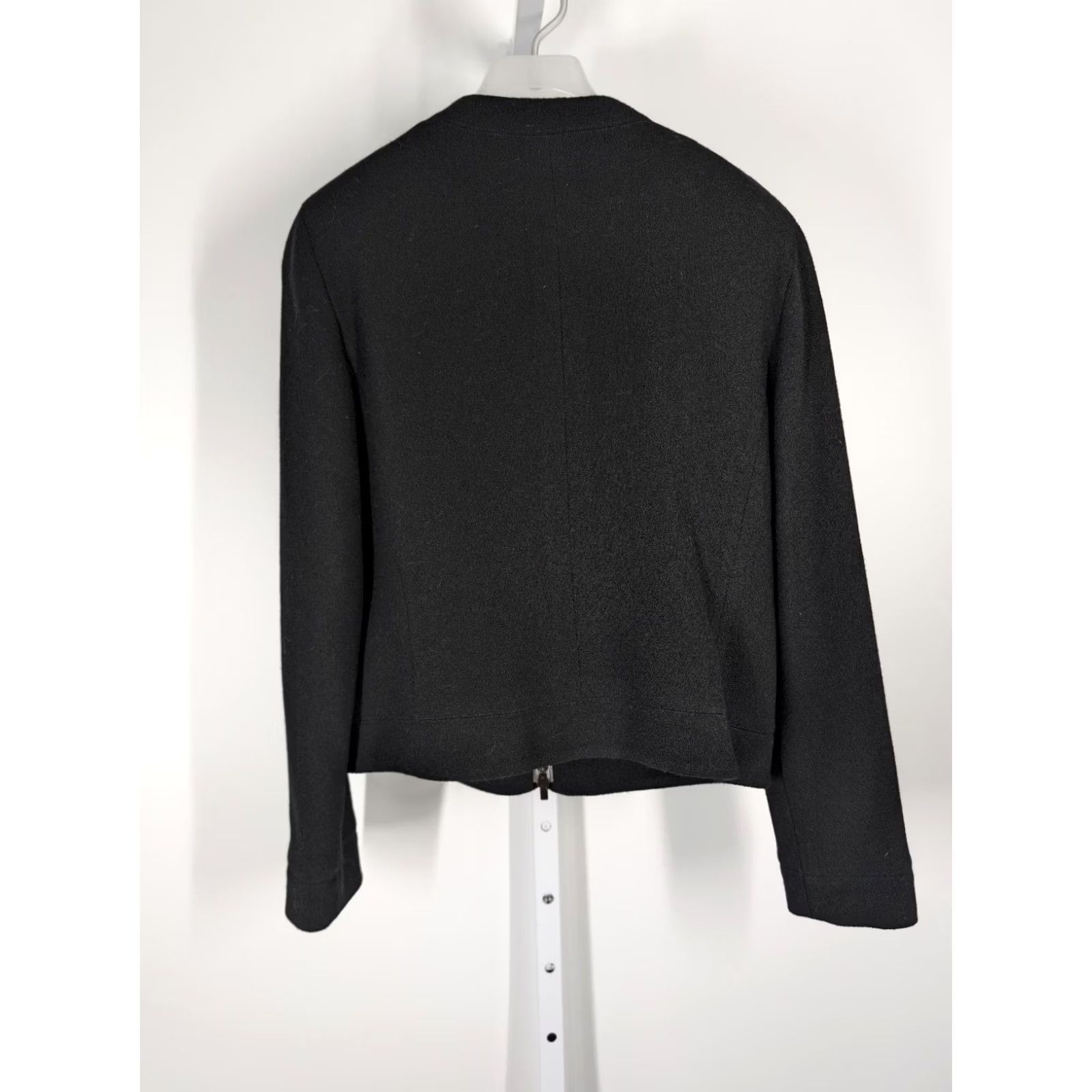 Calvin Klein VINTAGE Calvin Klein Collection Jacket Women Tweed Wool 2Way Zip Black 4 21" Length Mens? Size S / US 4 / IT 40 - 2 Thumbnail