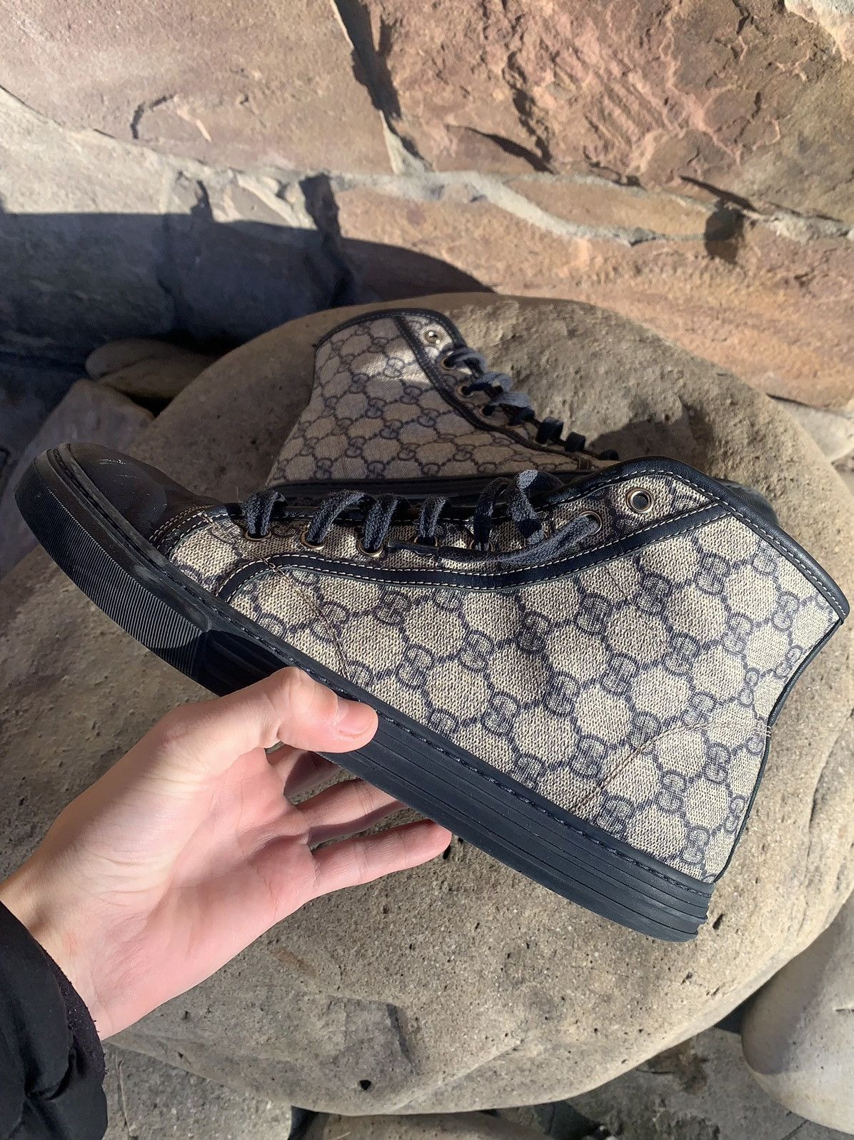 Gucci 🔥GUCCI MONOGRAM HIGHT TOP SNEAKERS Size US 9.5 / EU 42-43 - 13 Thumbnail