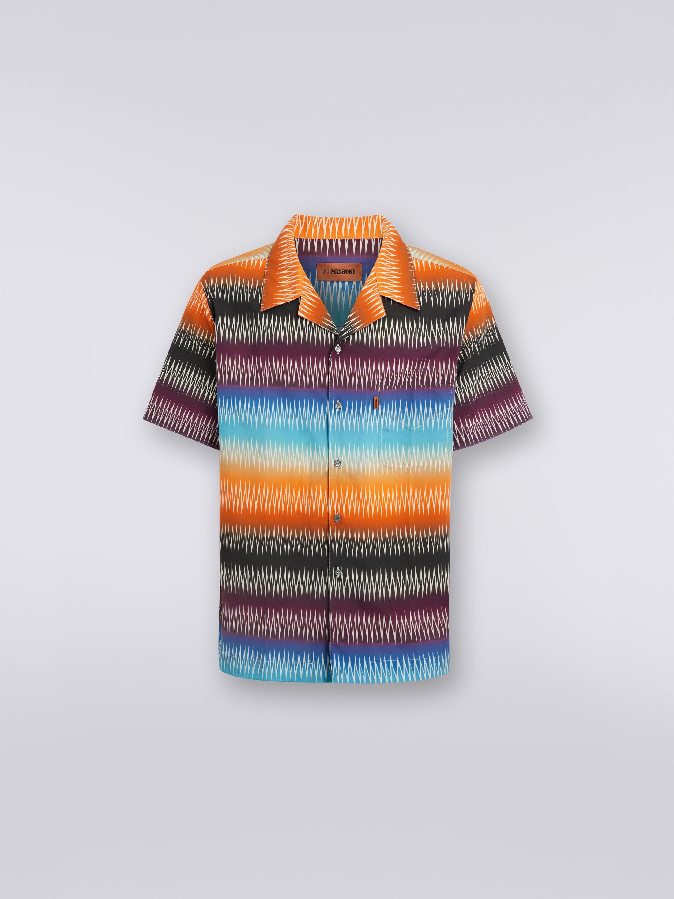 Missoni o1mle1025 Zigzag Print Short Sleeved Shirt in Multicolor Size US S / EU 44-46 / 1 - 1 Thumbnail