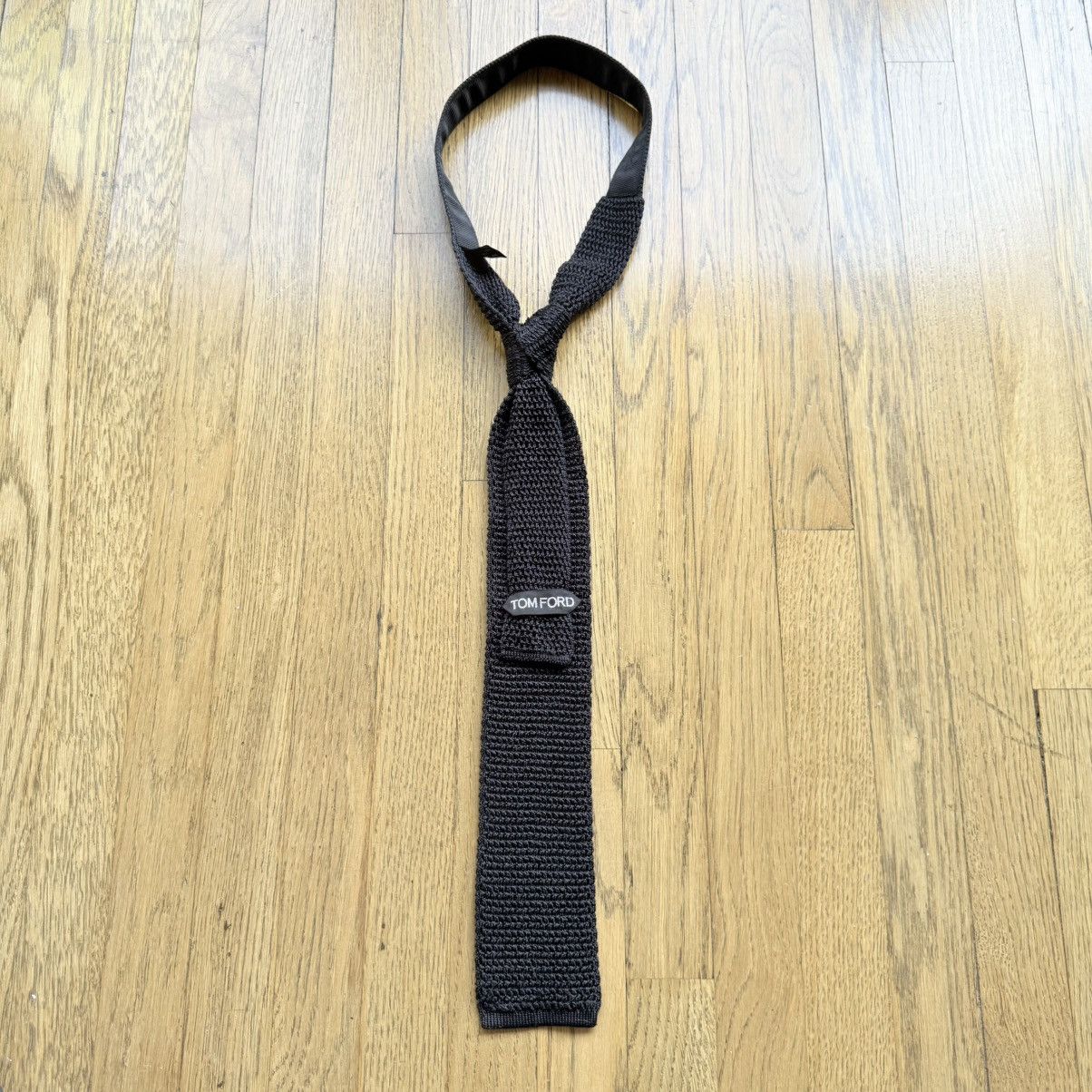 Tom Ford Tom ford 7.5cm black Knitted Silk Tie Size ONE SIZE - 2 Thumbnail