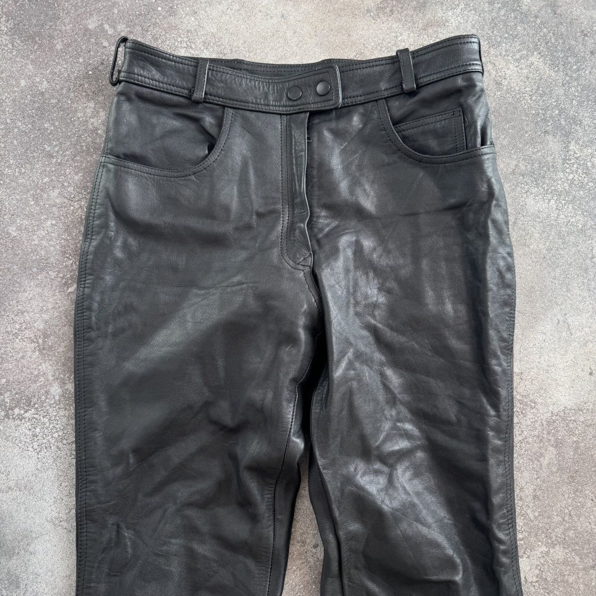 Japanese Brand Vintage Moto Racing Black Leather Pants Size US 30 / EU 46 - 5 Thumbnail