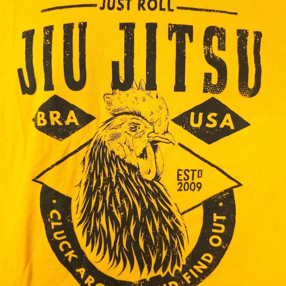 Vintage Just Roll Jiu Jitsu T Shirt Mens Size L Yellow Cluck Around And Find Out Size US L / EU 52-54 / 3 - 3 Thumbnail