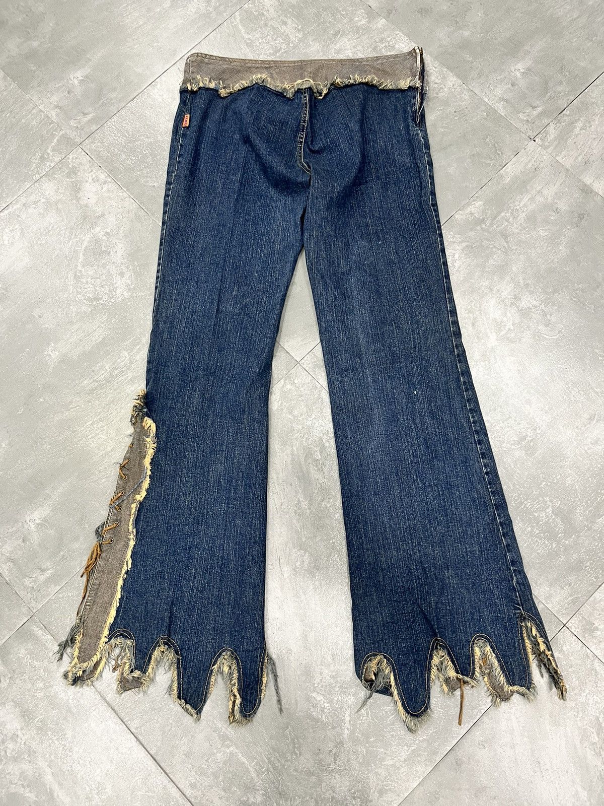 Japanese Brand Japanese Brand Laced Up Flared Pants Size US 35 - 2 Thumbnail
