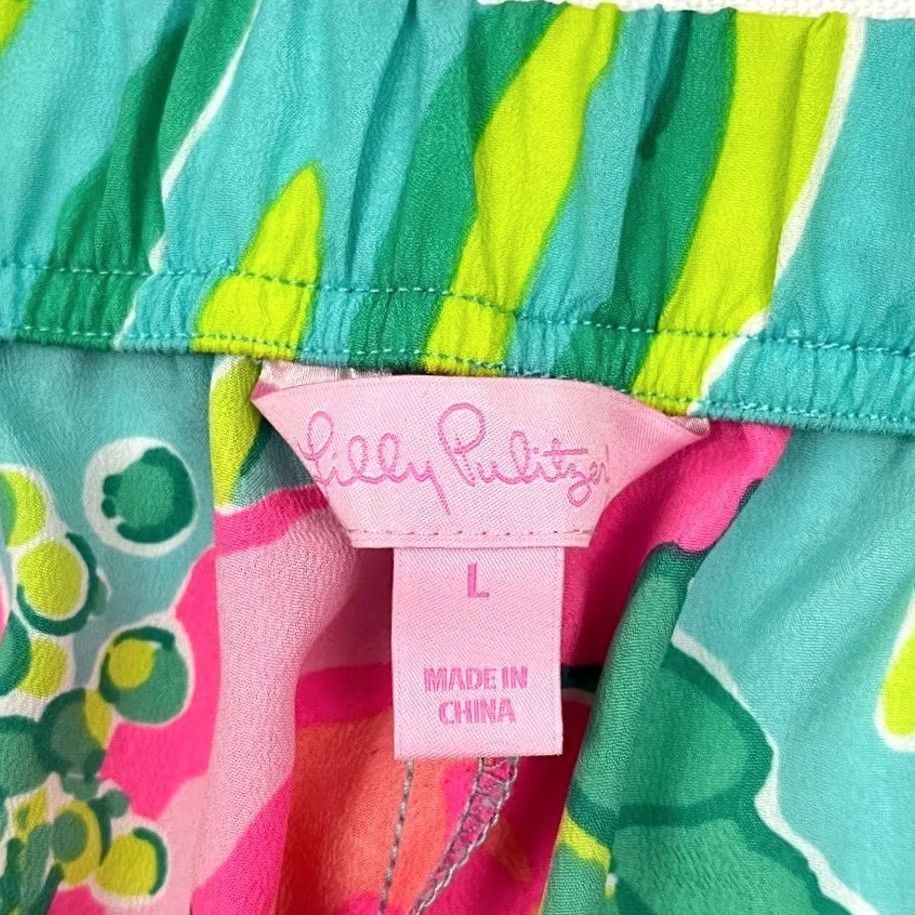 Lilly Pulitzer Lilly Pulitzer Middleton Palazzo Pants Womens L W34 I34 Floral Tropical Wide-Leg Front Flat Front Dress Pants Vintage? No Size 36" / US 14 / IT 50 - 2 Thumbnail