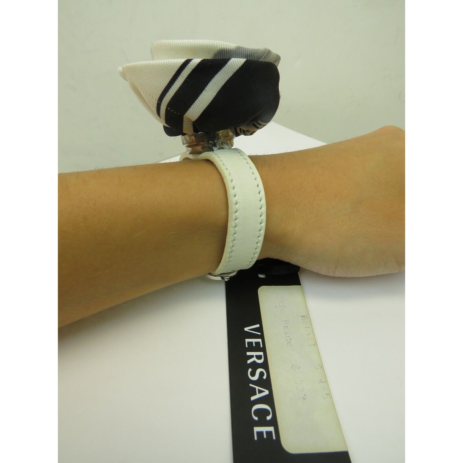 Versace VERSACE LEATHER BRACELET TEXTILE ROSE LOGO BUCKLE CLOSURE IT Size ONE SIZE - 3 Thumbnail