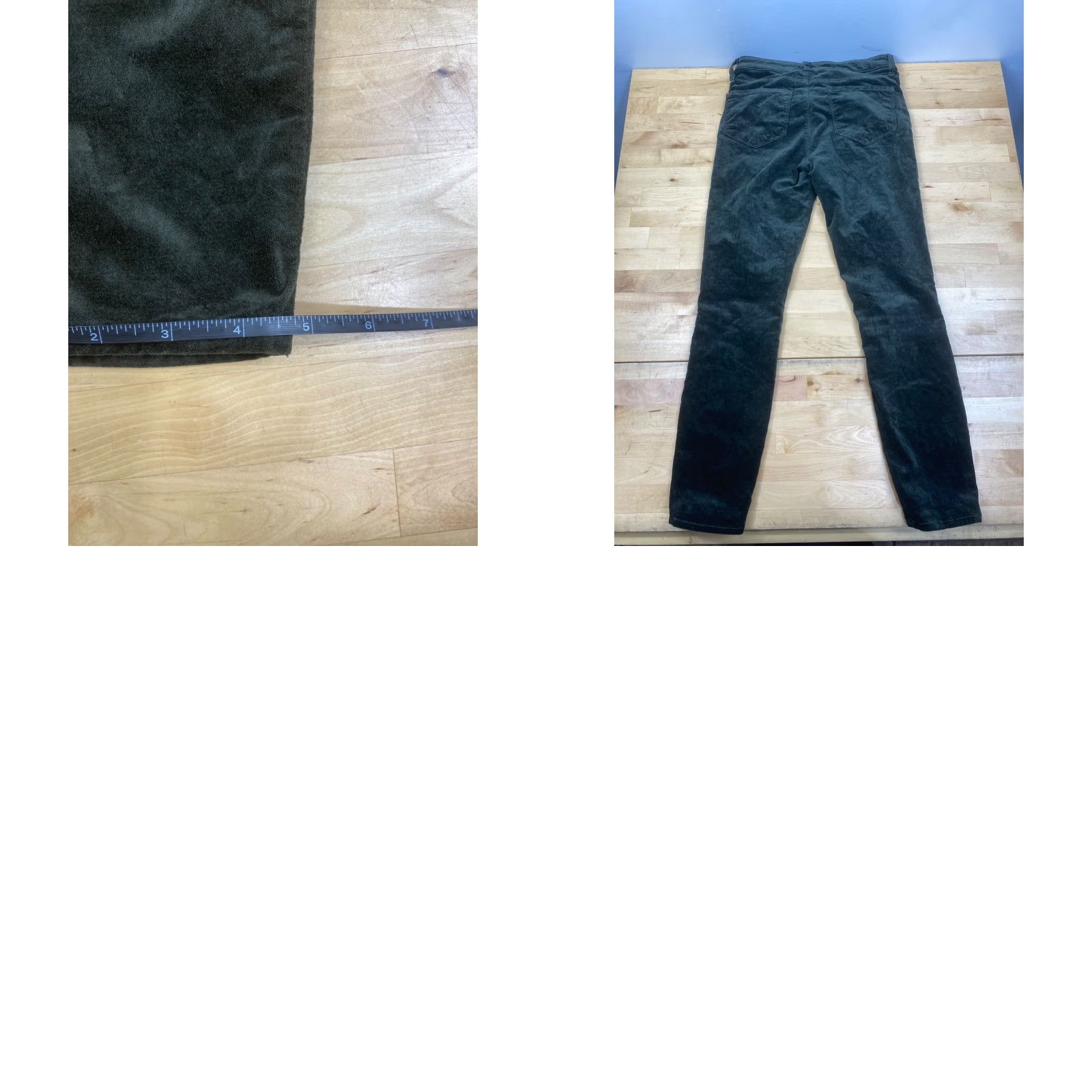 L'AGENCE VINTAGE L'Agence Velvet Pants Women 25 Dark Green Skinny Casual Slim Pockets Stretch Ankle Womens Size 42" / US 20 - 8 Thumbnail