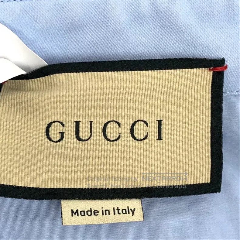 Gucci Gucci Light blue letter pattern embroidered cotton lapel s Size XS / US 0-2 / IT 36-38 - 5 Thumbnail