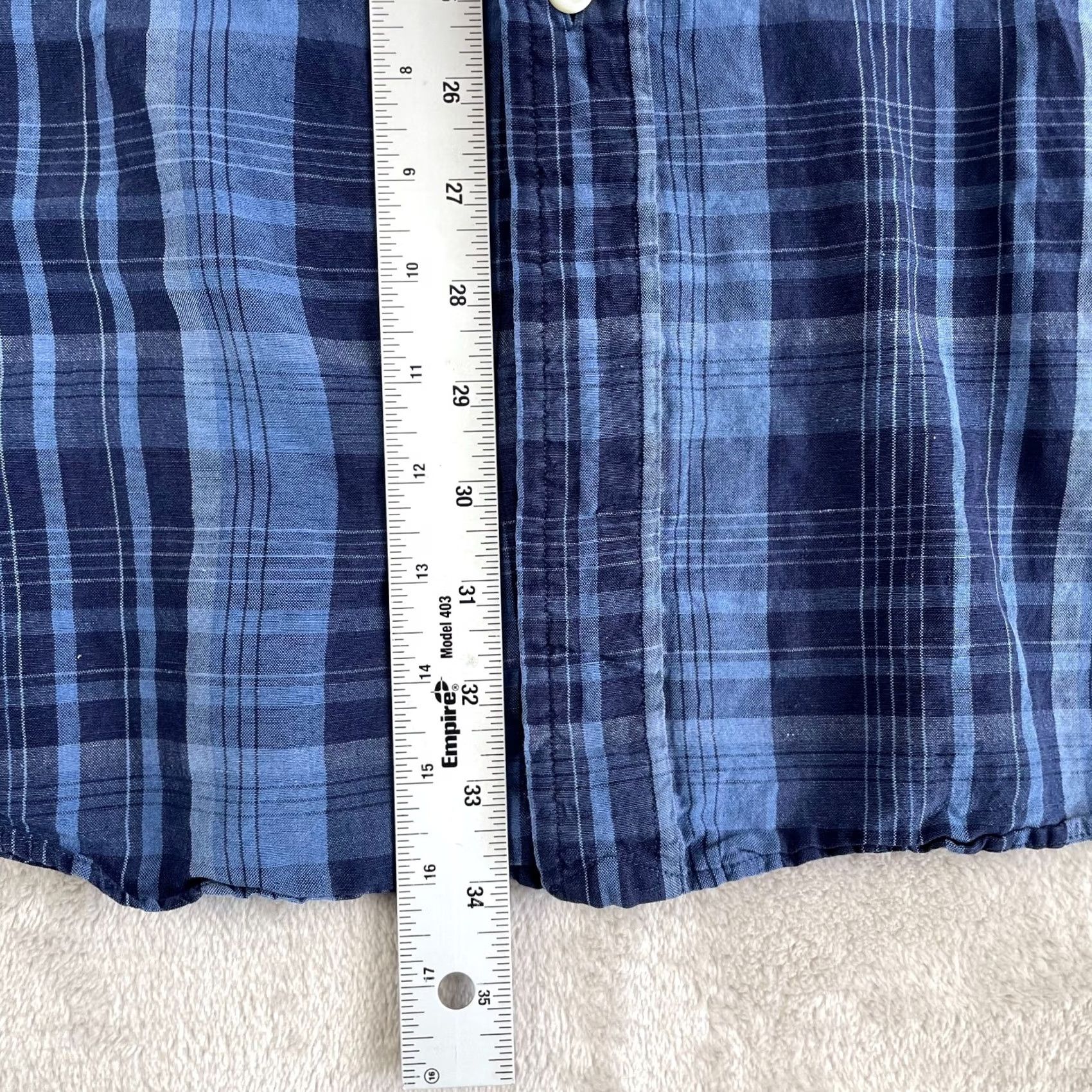 Polo Ralph Lauren VINTAGE Polo Ralph Lauren Shirt Men 2XLT Tall Blue Plaid Silk Linen Pony Preppy Size US XXL / EU 58 / 5 - 7 Thumbnail