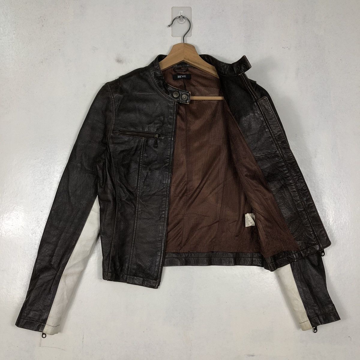 Japanese Brand 🔥90’s Vintage Cropped Biker Leather Jacket Reve Japan Made Size M / US 6-8 / IT 42-44 - 7 Thumbnail