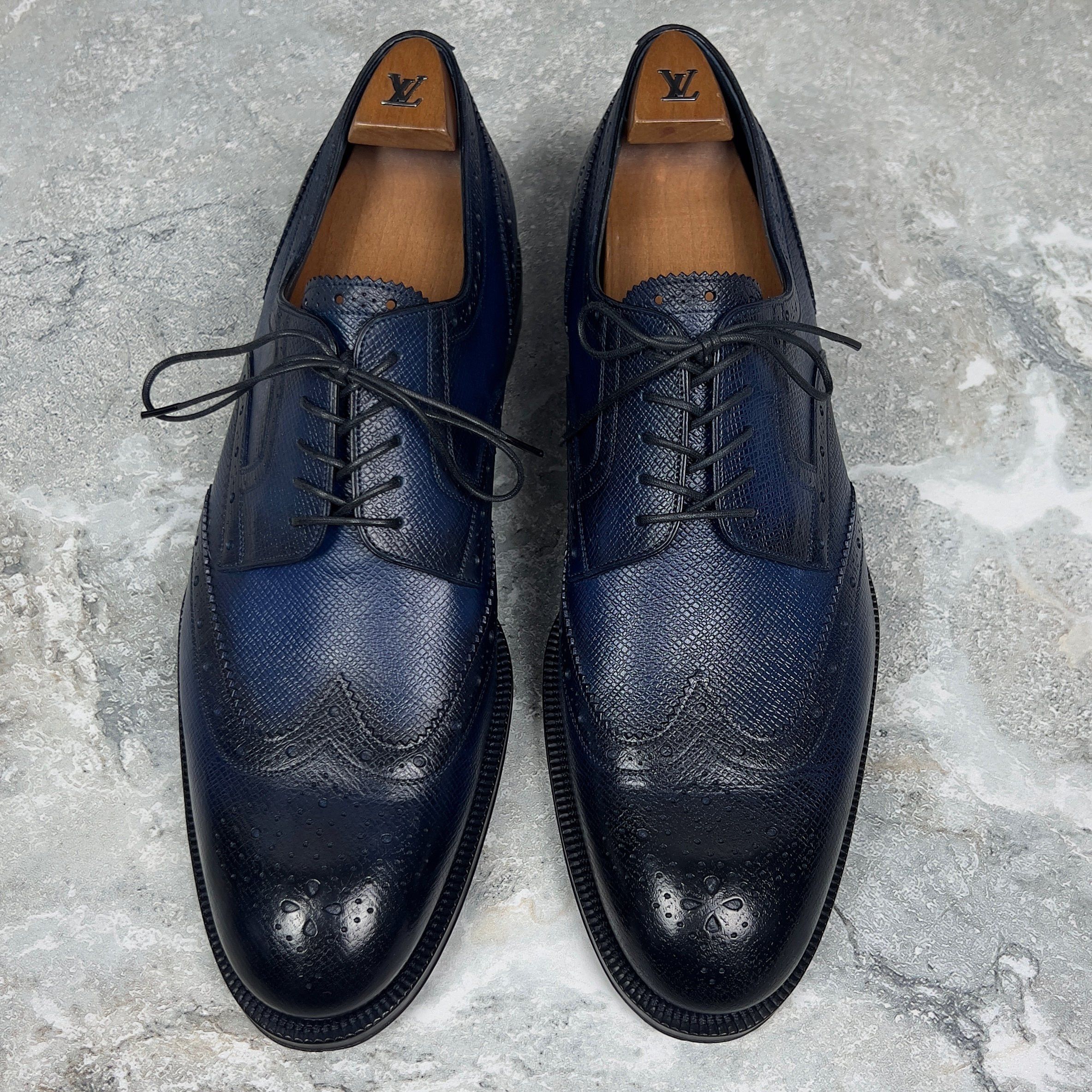 Louis Vuitton Derby Wingtip Taiga Leather Size US 8 / EU 41 - 3 Thumbnail