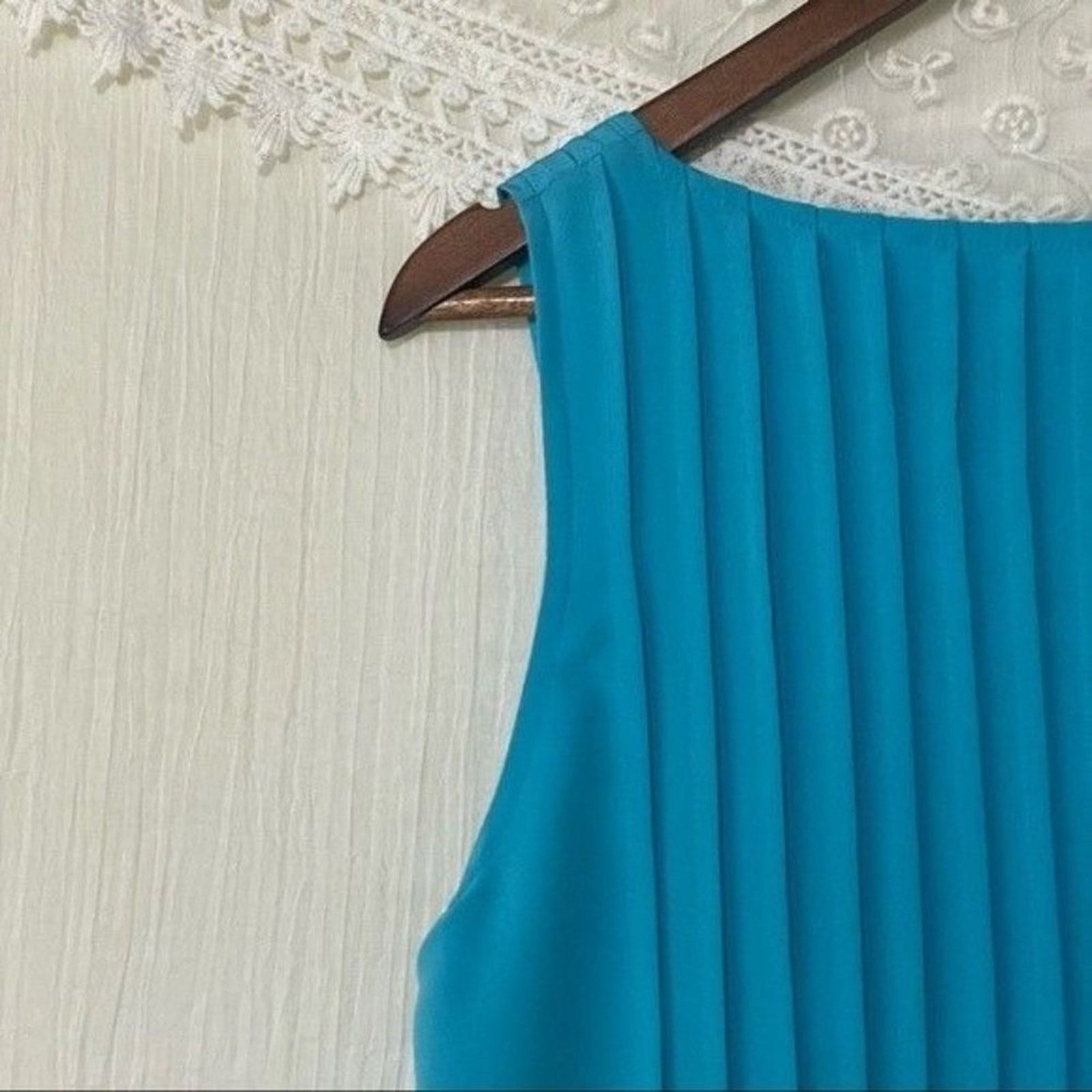 Lauren Ralph Lauren Lauren Ralph Lauren Sleeveless Pleated Dress Turquoise 14 Size XL / US 12-14 / IT 48-50 - 12 Thumbnail