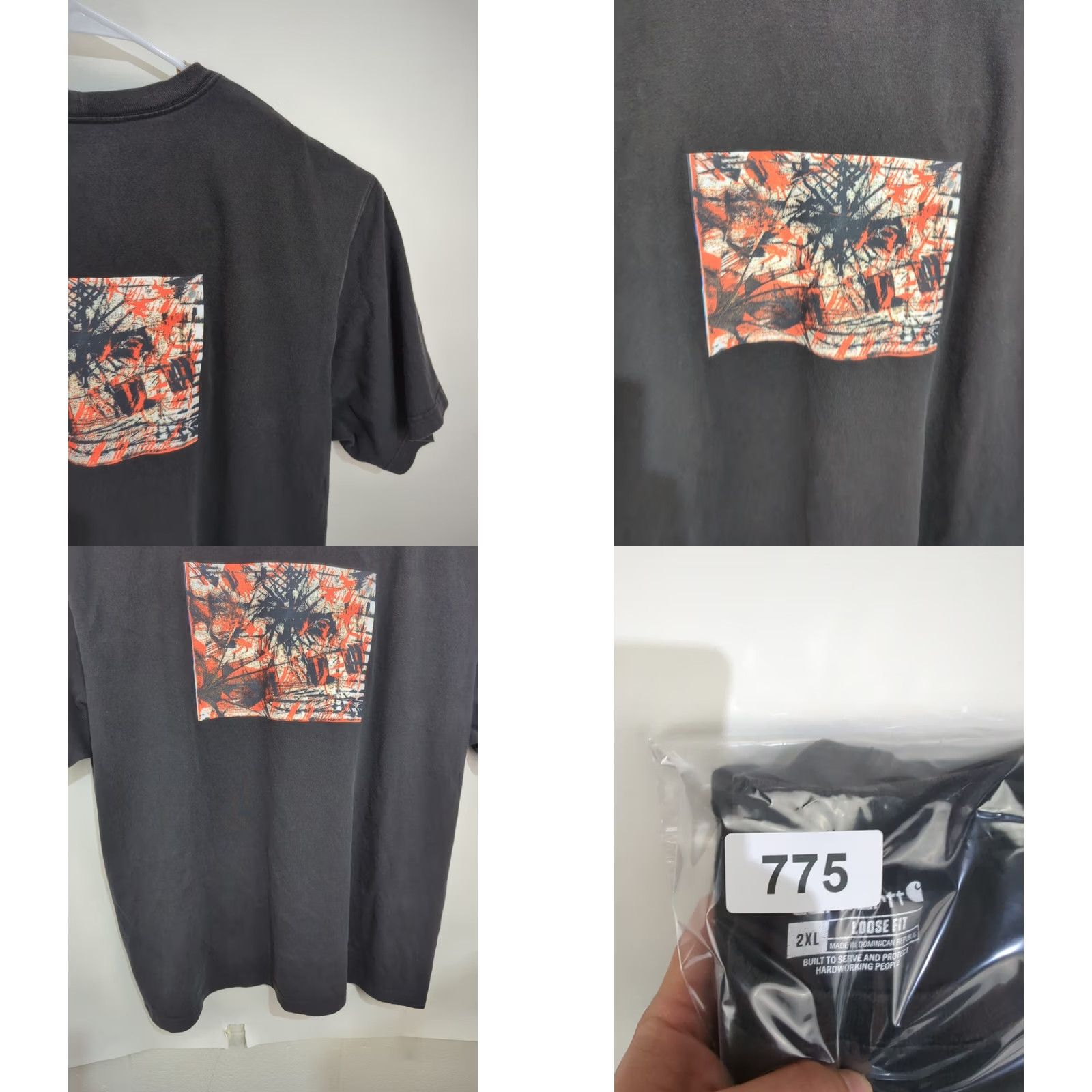 Carhartt Carhartt Graffiti T Shirt Men's 2XL Black Logo Pocket Workwear Crew Neck Short Sleeve Relaxed Fit Casual Shirt Size US XXL / EU 58 / 5 - 9 Thumbnail