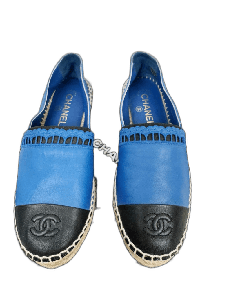 Chanel Fisherman Shoes In Blue Leather, Men's (Size 9)