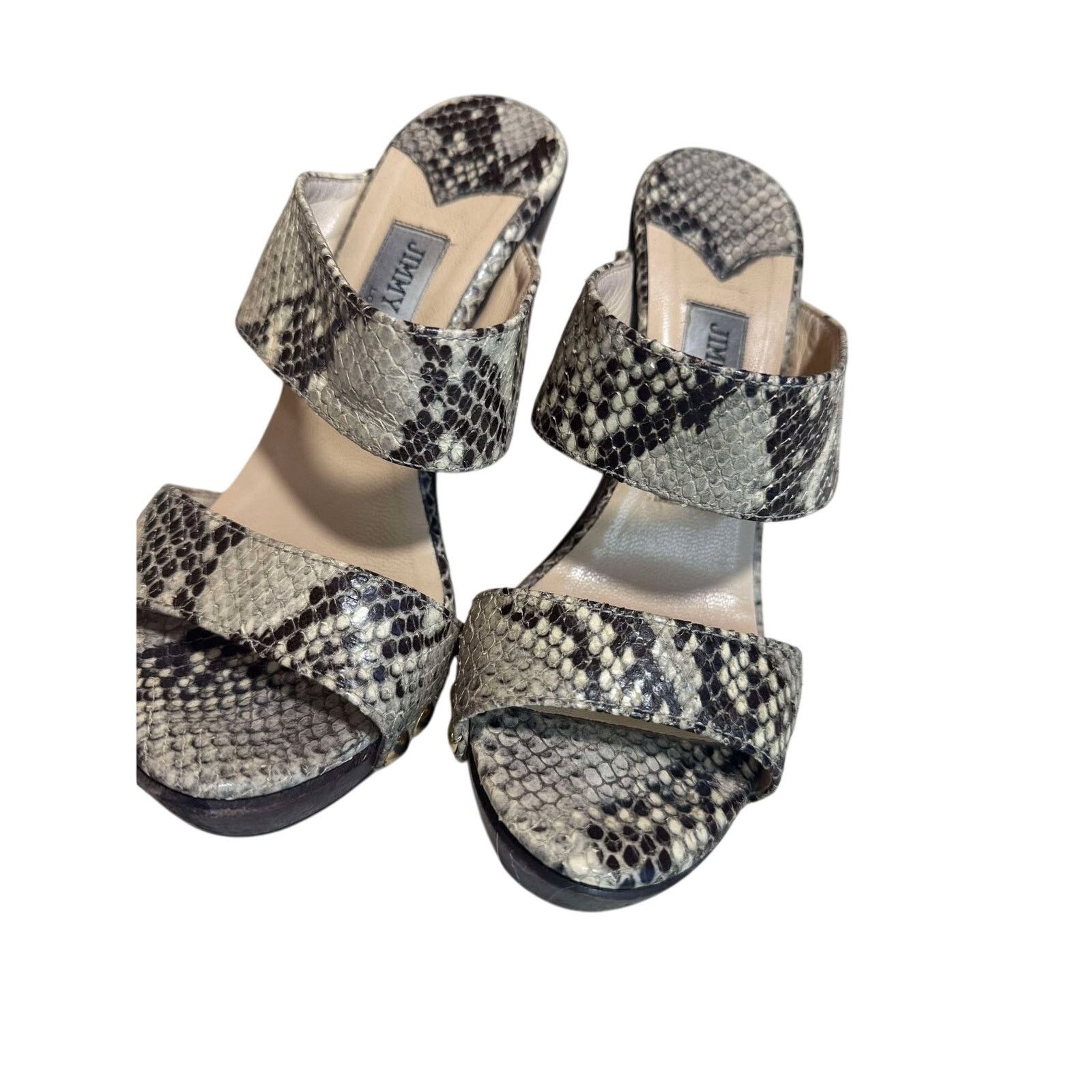 Jimmy Choo Jimmy Choo Mule Snakeskin Heels | Size 36 (US 5.5) Size US 9 / IT 39 - 6 Thumbnail