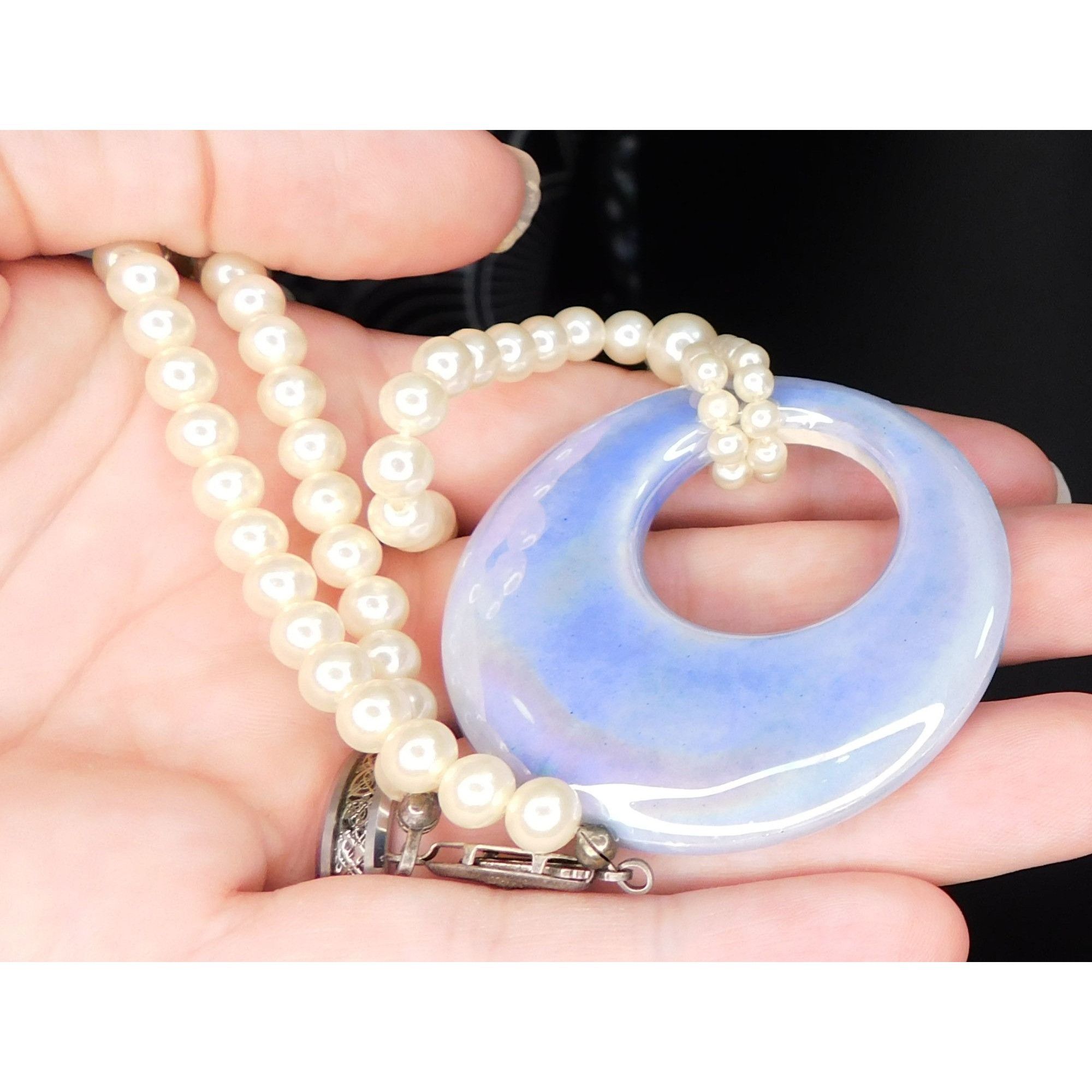 Other Ceramic Mermaidcore Purple Pendant Faux Pearl Beaded Necklac Size ONE SIZE - 5 Thumbnail