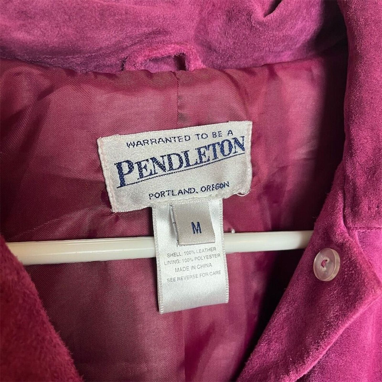 Pendleton Pendleton Women's Magenta Suede Leather Jacket Size M Size M / US 6-8 / IT 42-44 - 4 Thumbnail
