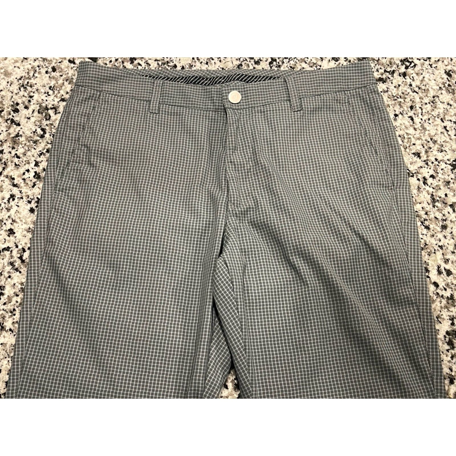 Bonobos Bonobos Golf Pants Mens 34x33.5 Green Plaid Flat Front Stretch Anti-slip Waist Size US 34 / EU 50 - 2 Thumbnail