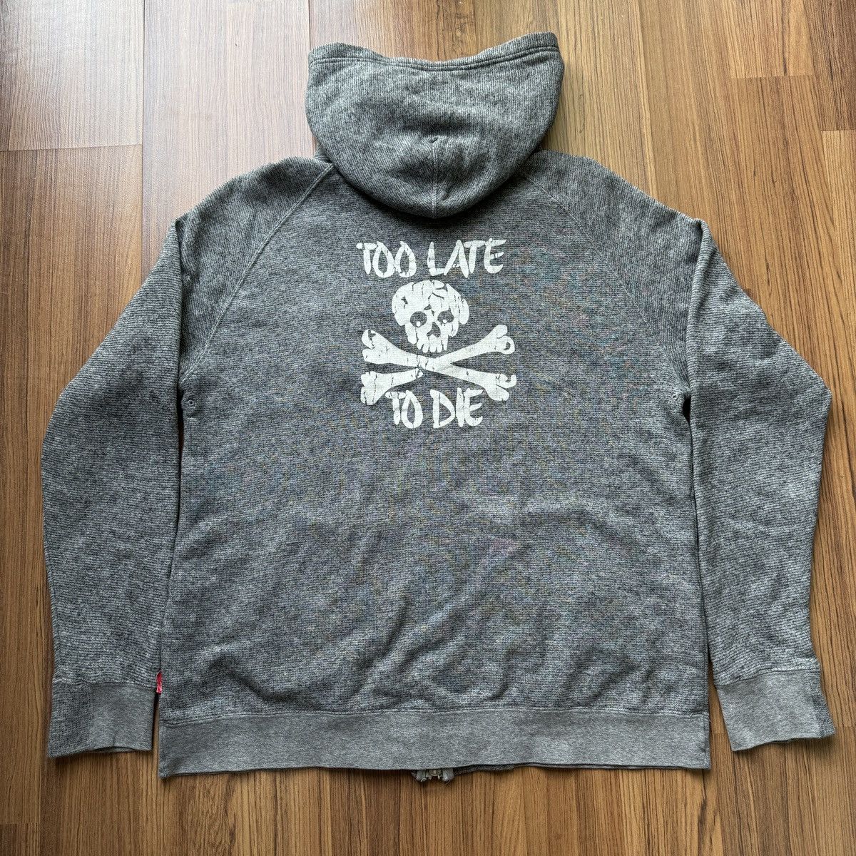 Vintage Wtaps 07 AW too late to die zip up hoodie Y2K skull