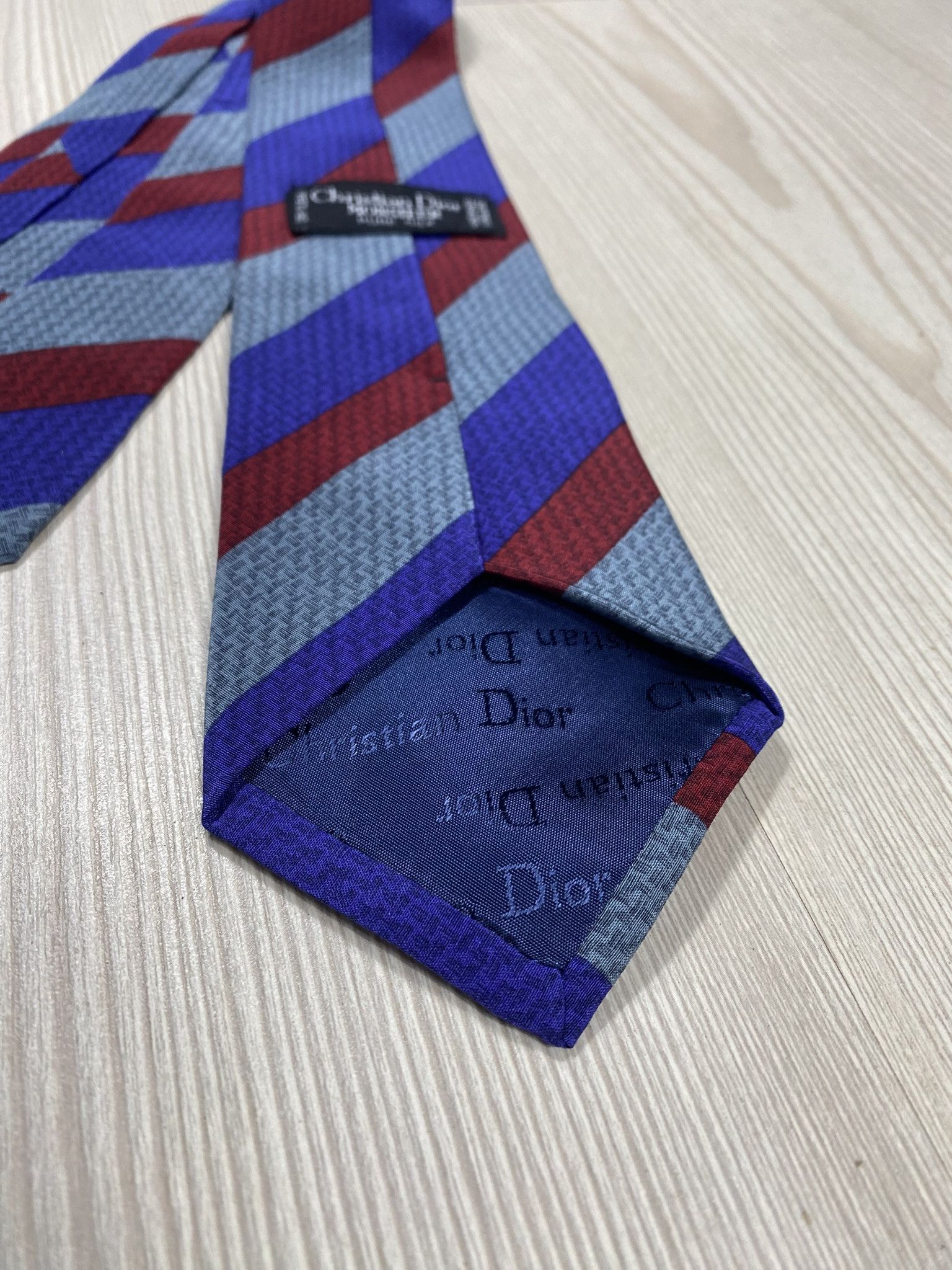 Christian Dior Monsieur Christian Dior Monsieur Striped Tie for Men Silk Size ONE SIZE - 2 Thumbnail