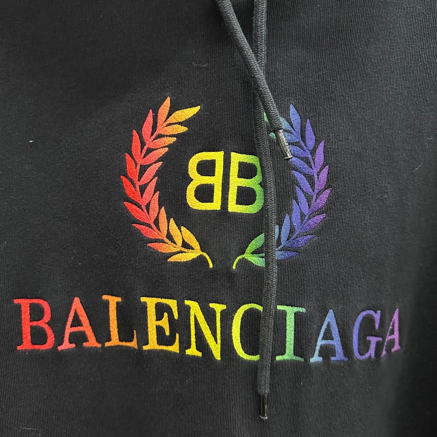Balenciaga Size L/Balenciaga Logo Embroidered Ear Hooded Sweatshirt, Size US L / EU 52-54 / 3 - 4 Thumbnail