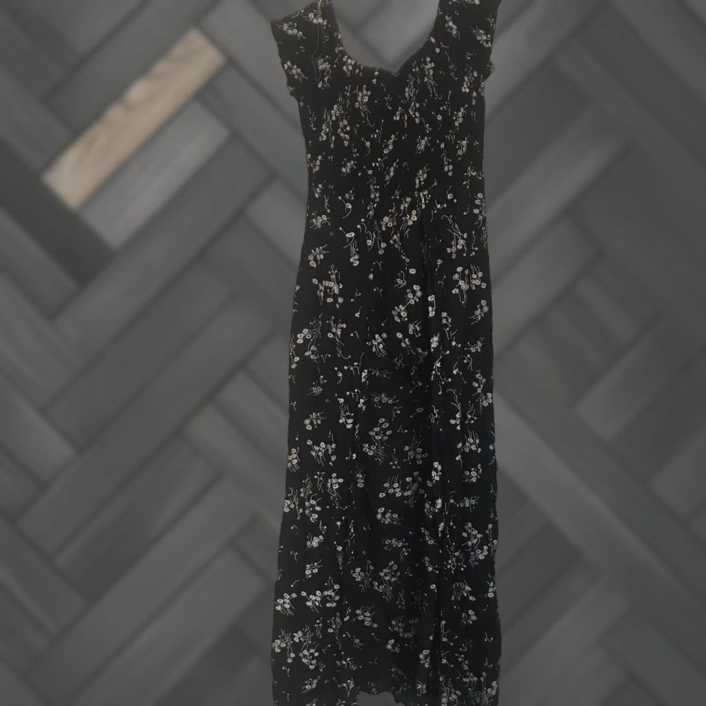 Vintage VINTAGE FULL TILT Tilly's Black Dress Sundress Sleeveless V-Neck Floral Long Sz S Womens NWT Size S / US 4 / IT 40 - 1 Thumbnail