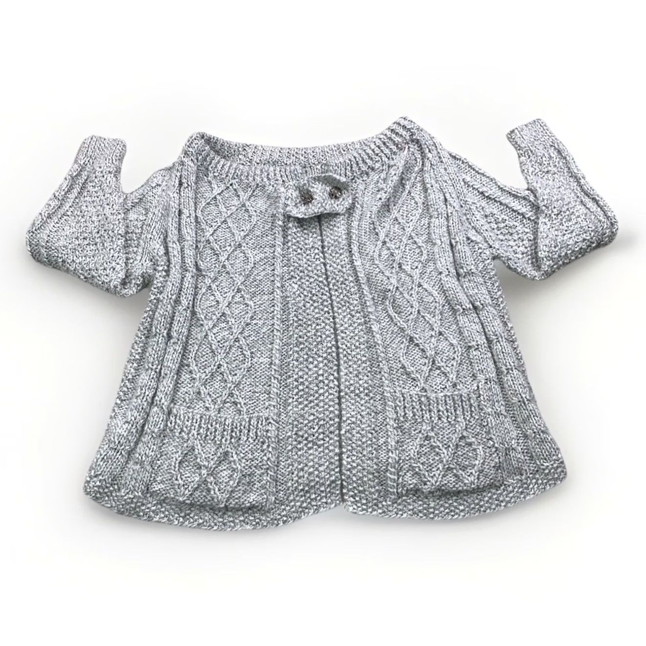 Vintage VINTAGE Norma Dickson Cardigan 70s Open Front Wide Shoulder Knit Gray L Mens Womens Girls Size L / US 10 / IT 46 - 2 Thumbnail