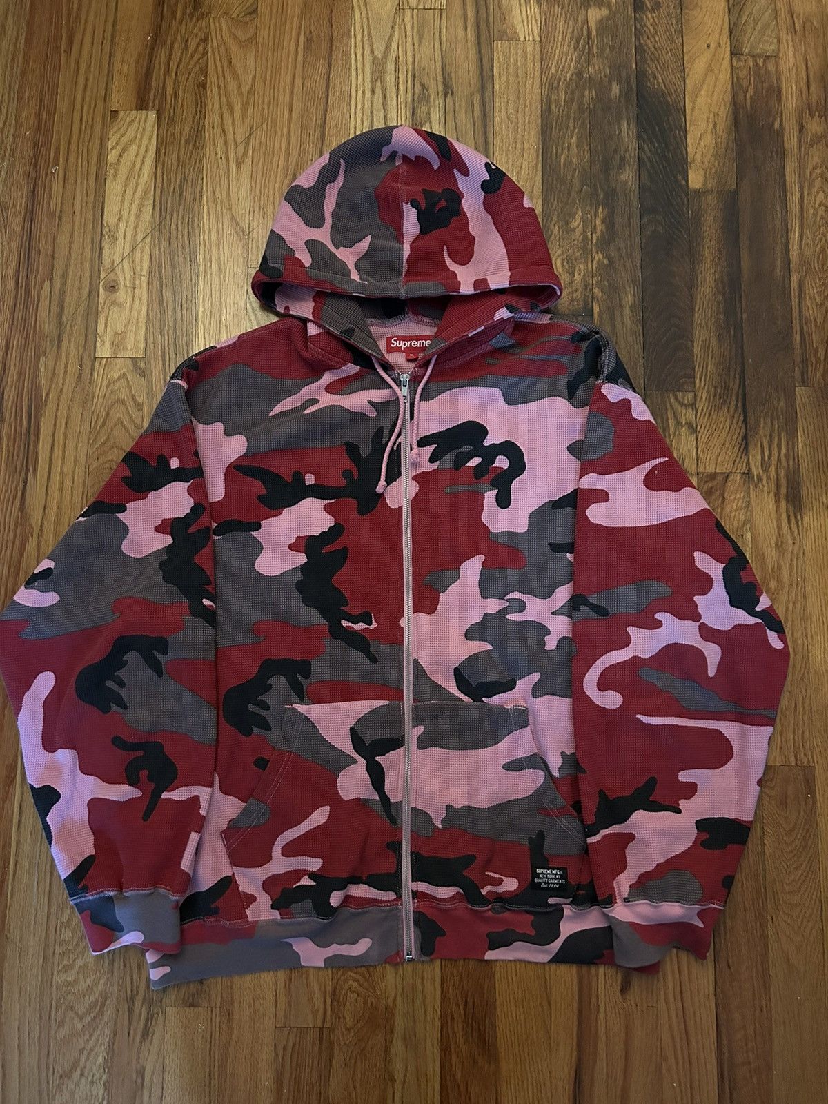 Supreme Supreme hooded zip up camo pink thermal hoodie | Grailed
