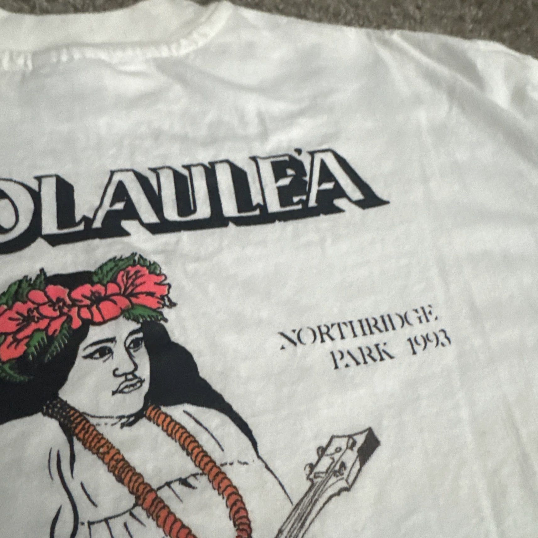 Hanes VINTAGE Hawaii Hoolaulea Festival Hula Double Sided Hanes T-Shirt Large White Mens L Size US L / EU 52-54 / 3 - 5 Thumbnail