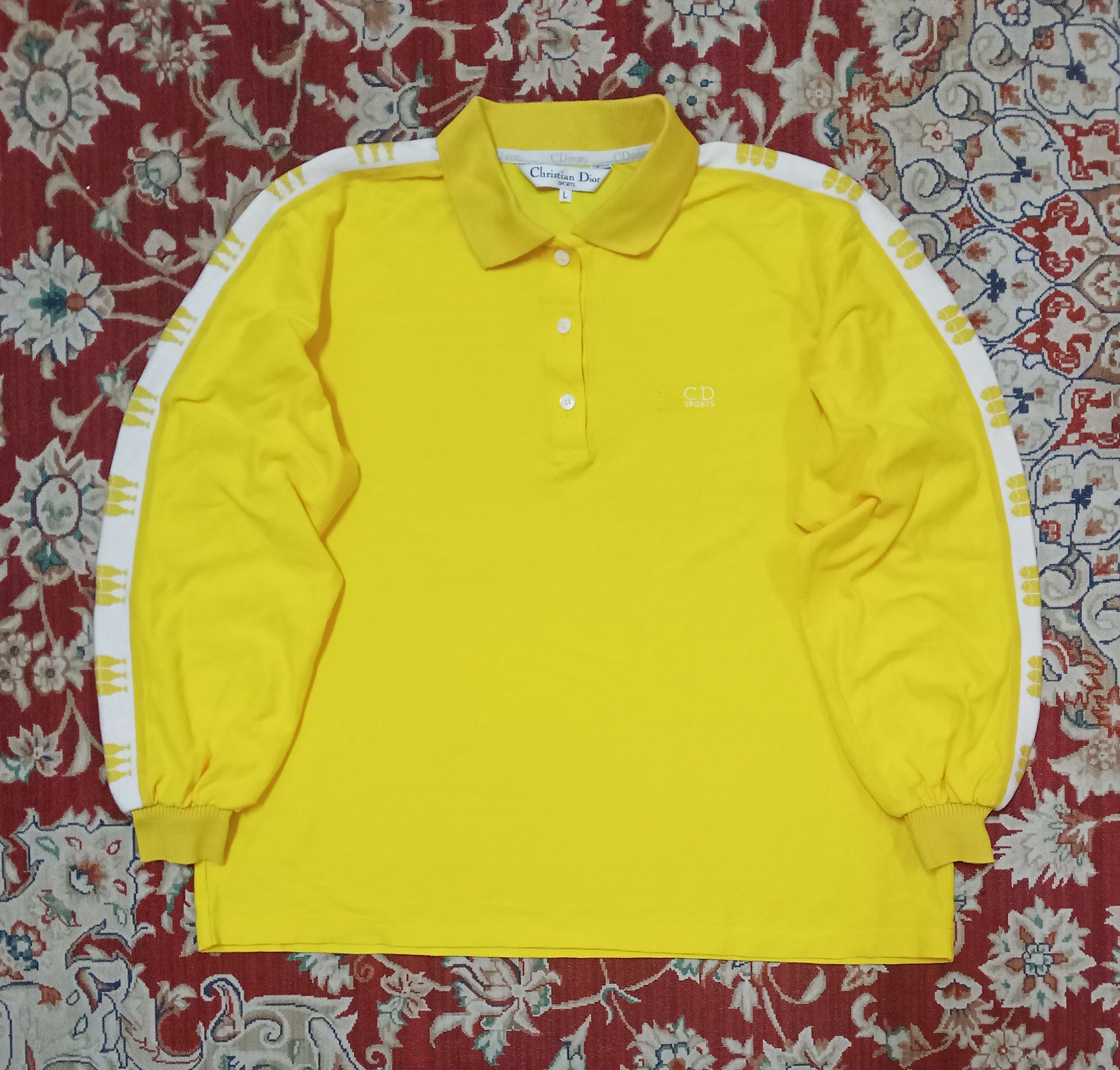 Christian Dior Monsieur × Vintage Vintage Rare Christian Dior Sports L/sleeve Polo Shirt Size L / US 10 / IT 46 - 1 Thumbnail