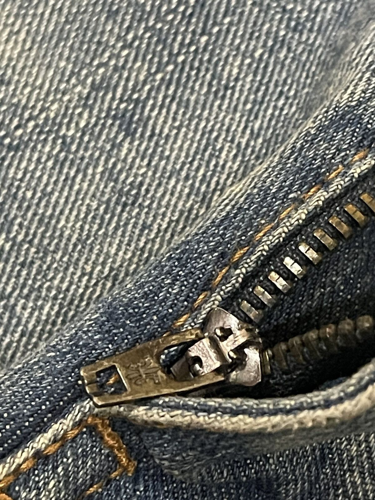 Japanese Brand Custom Culture Damage Repaired Straight Denim DAIRIKU Styled Size US 33 - 7 Thumbnail