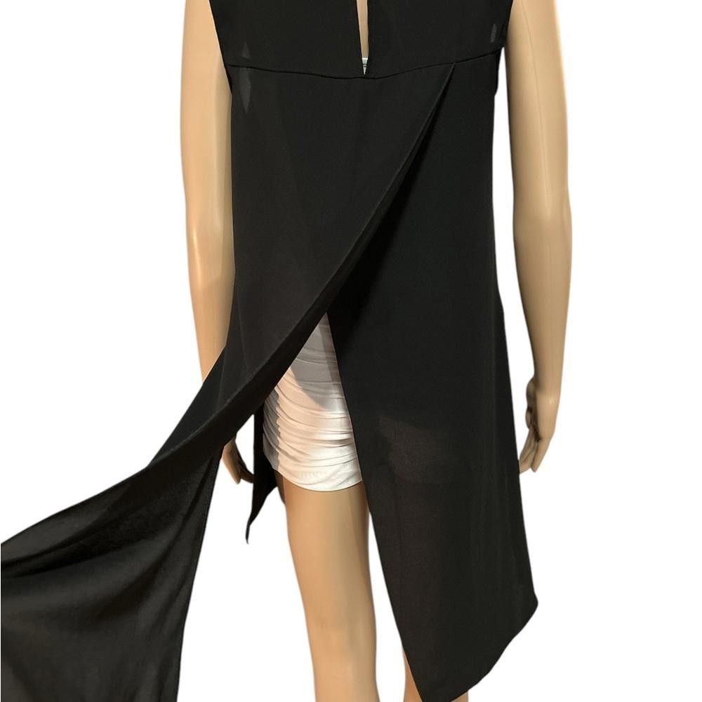 Designer Elegant Black sheer Sleeveless Dress Size XS / US 0-2 / IT 36-38 - 4 Thumbnail