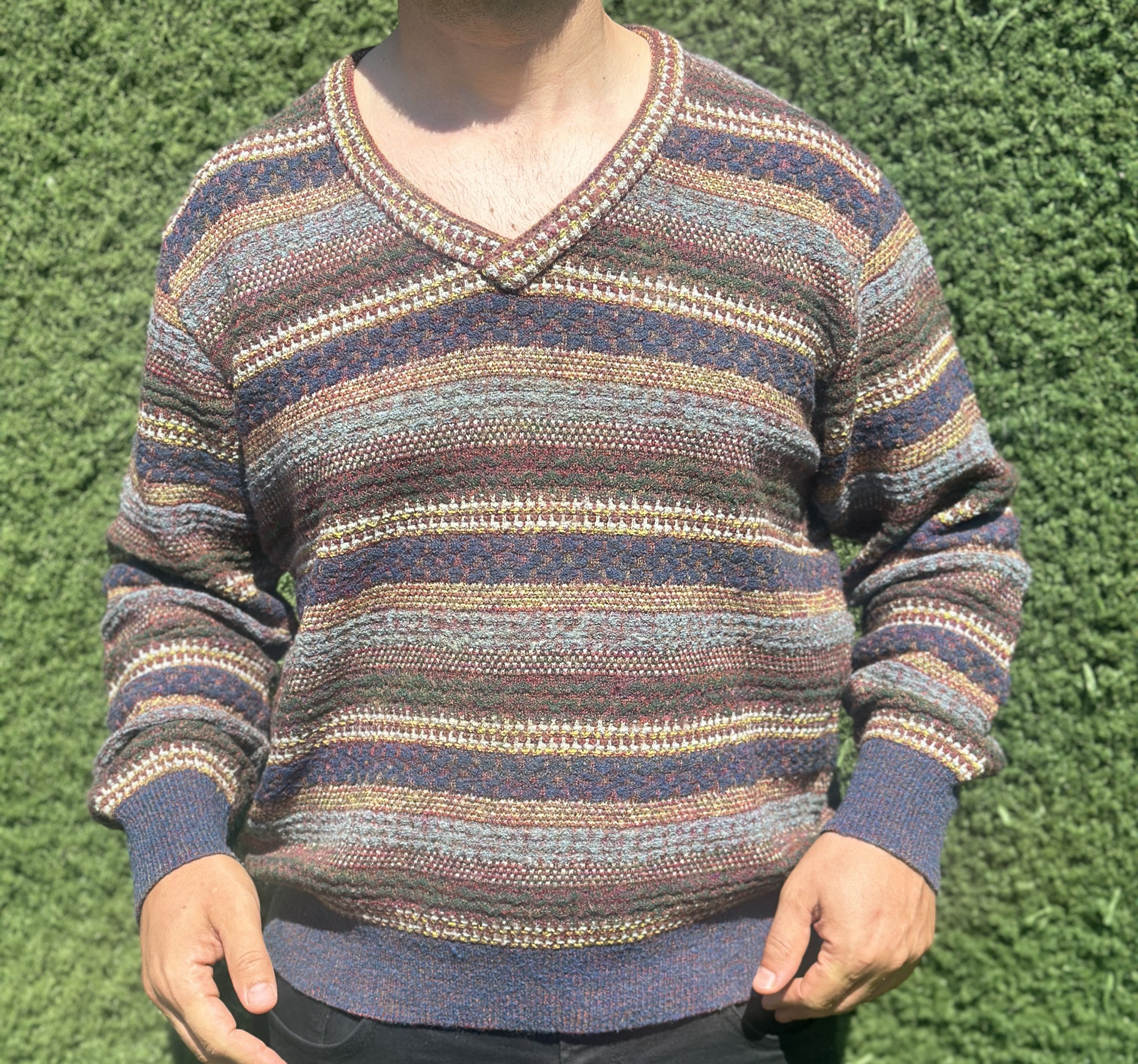 Missoni Missoni Sport 3D Knit Striped Pullover Cosby Sweater Size L Size US L / EU 52-54 / 3 - 6 Thumbnail