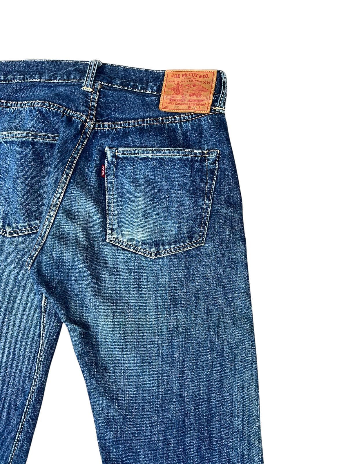 The Real McCoy's Vintage Joey McCoy Hidden Rivets Faded Denim Selvedge Jeans Size US 29 - 20 Thumbnail