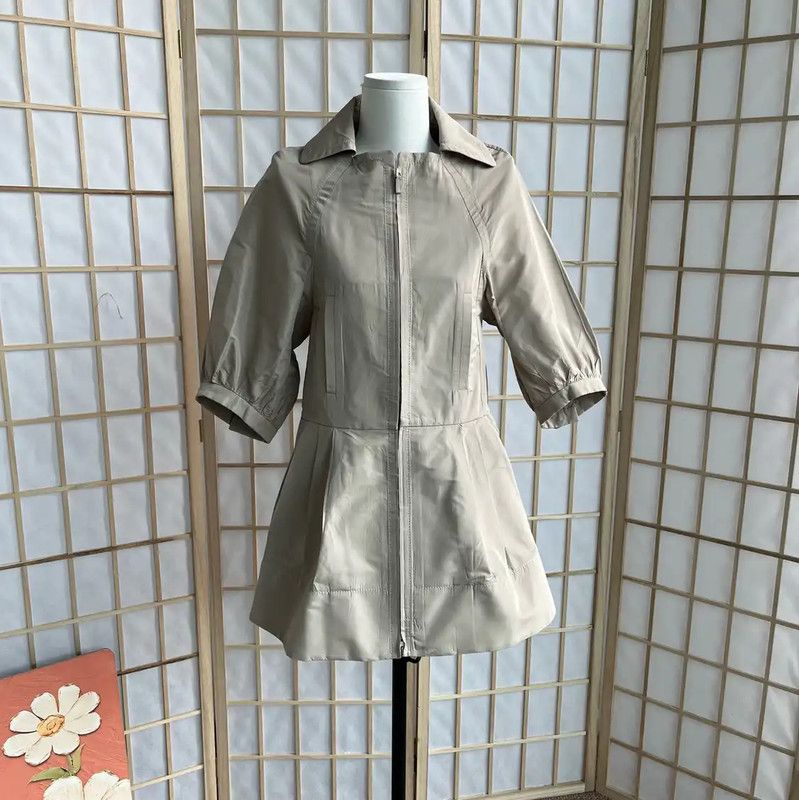 Miu Miu Miu Miu Khaki Cotton Women's Dress 0089 Size XS / US 0-2 / IT 36-38 - 1 Thumbnail