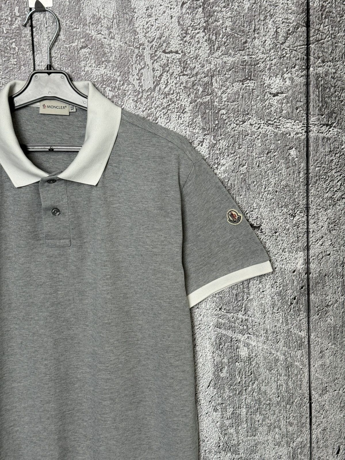 Moncler Moncler Maglia Polo Manica Corta Gray Short Sleeve Shirt Size US XL / EU 56 / 4 - 4 Thumbnail
