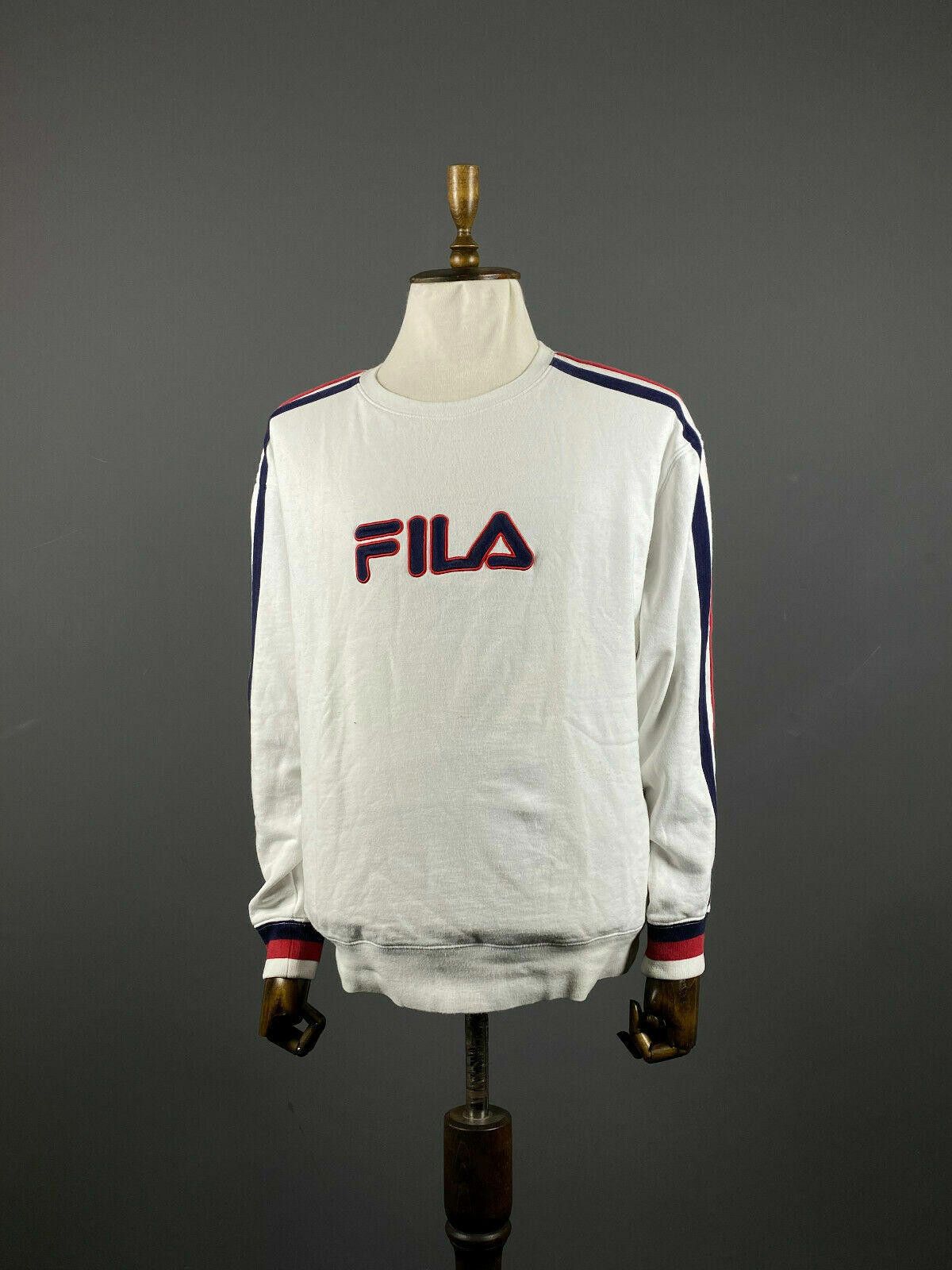 Fila Men FILA White Big Logo Crew Neck Sweatshirt Size XXL Size US XXL / EU 58 / 5 - 1 Thumbnail