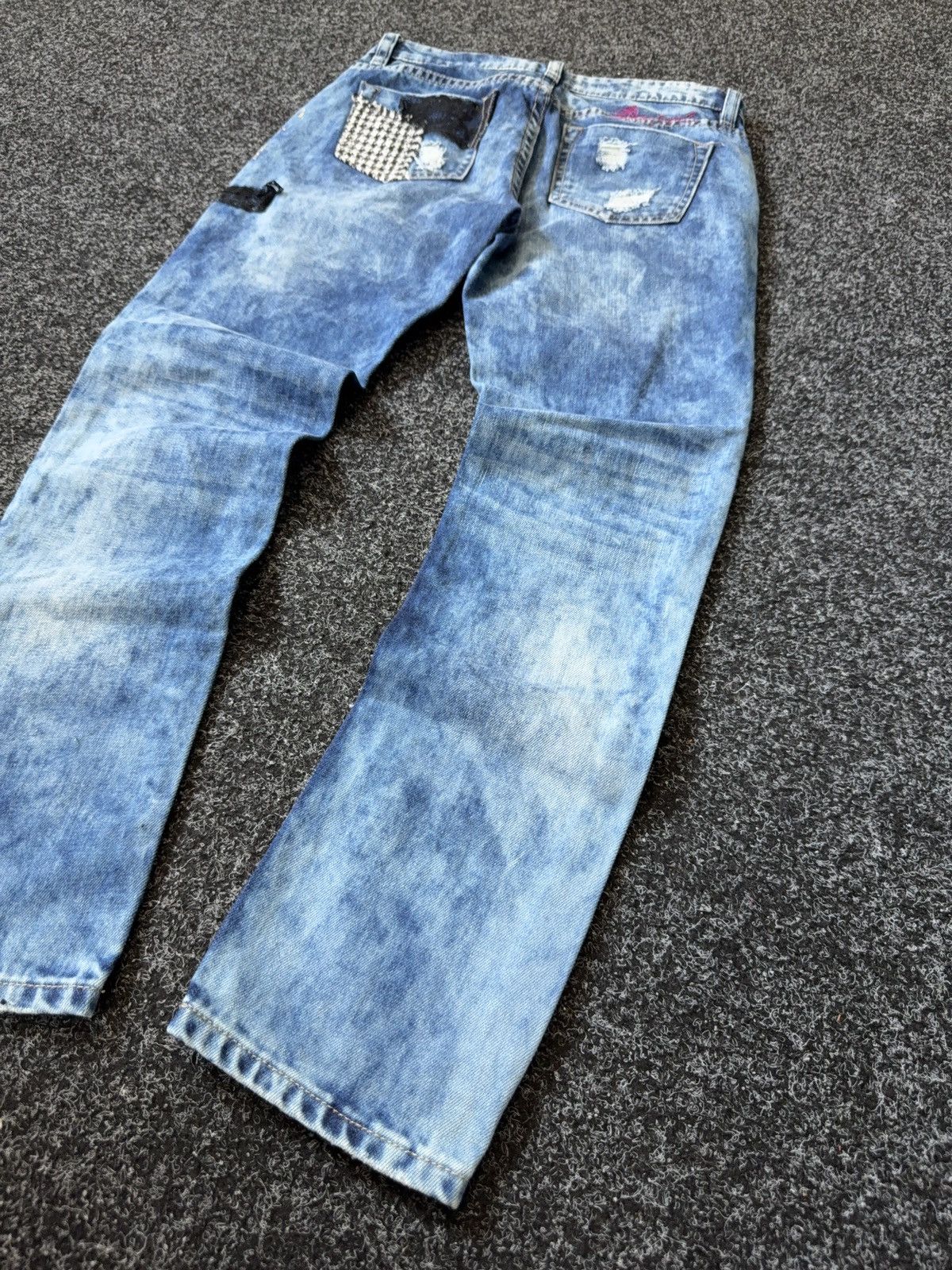 Desigual Retro 00s Vintage Desigual Patchwork Distressed Jeans Size 27" / US 4 / IT 40 - 11 Thumbnail