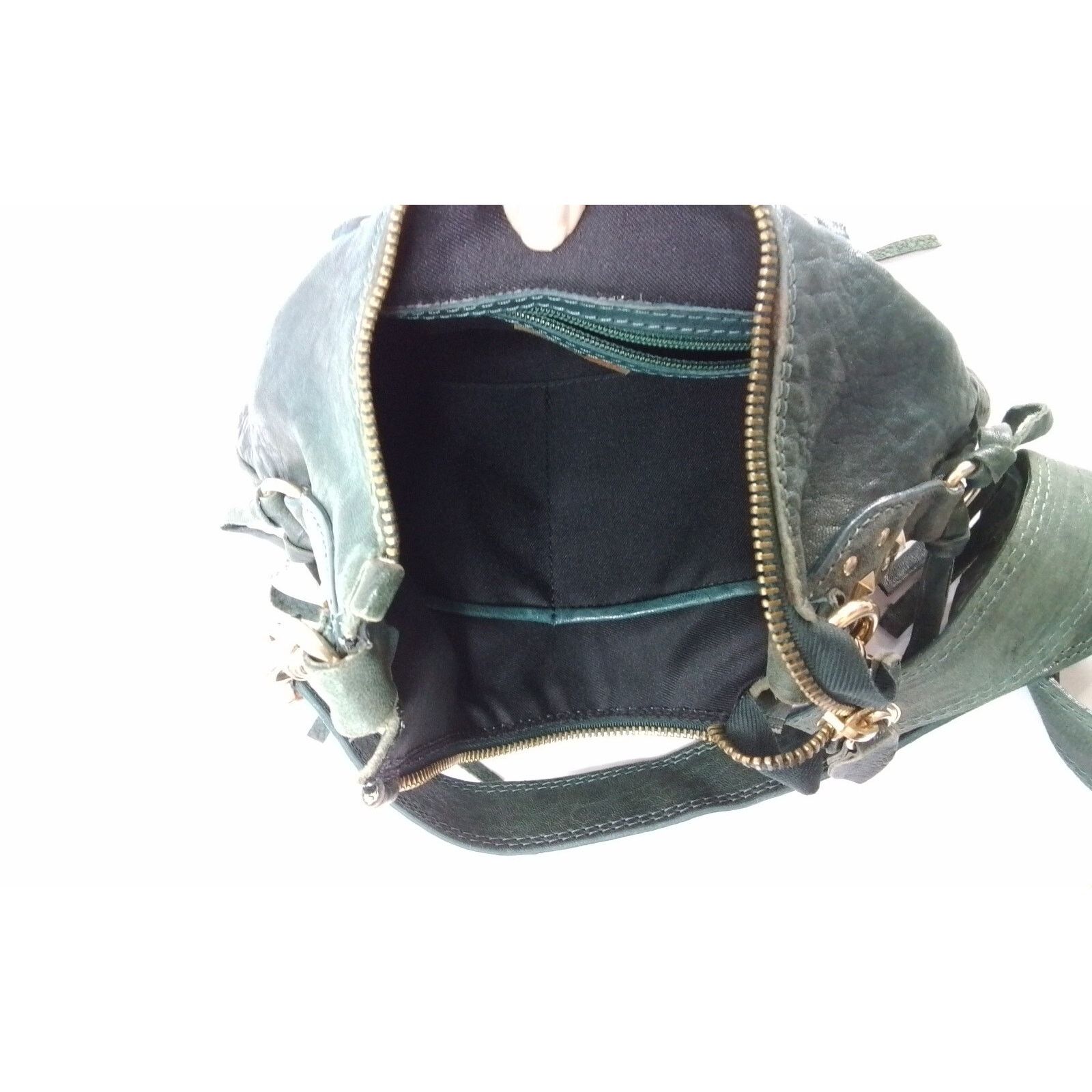 Angelo Nardelli Nardelli Purse Leather Teal w/Metal Accents Handbag #W2697 Size ONE SIZE - 9 Thumbnail