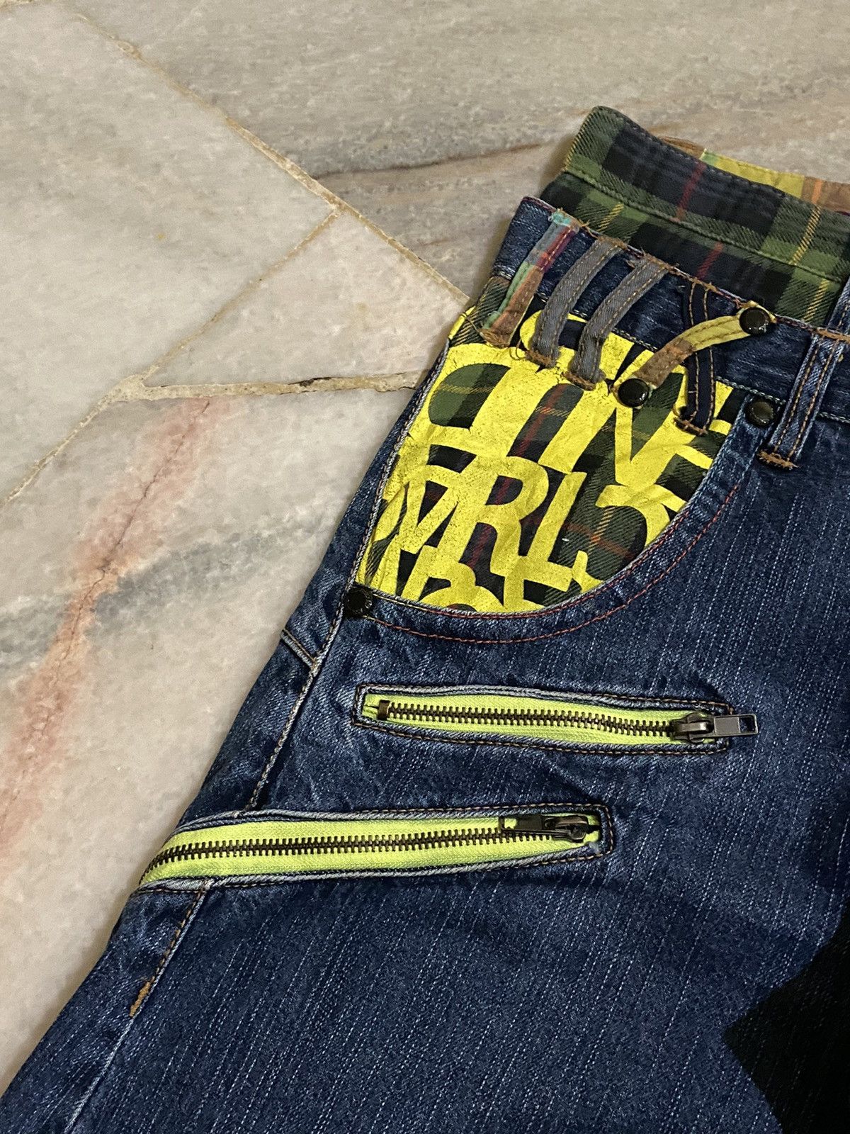 If Six Was Nine Vintage Japan Sorridere Double Waist Punk Style Design Denim Size US 32 / EU 48 - 2 Thumbnail
