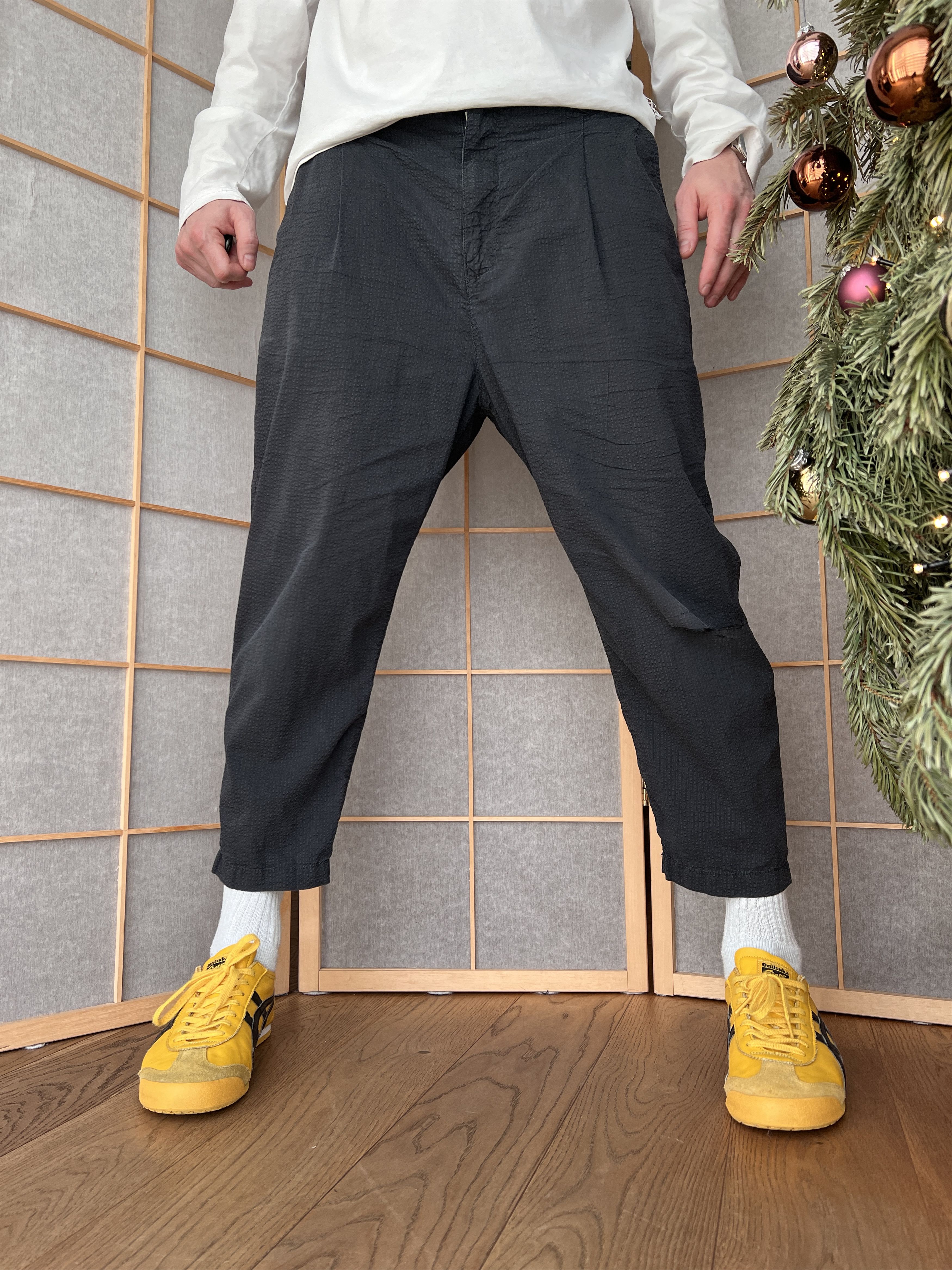 Helmut Lang Rare! Helmut Lang structure cropped pants faded distressed L Size US 34 / EU 50 - 1 Thumbnail