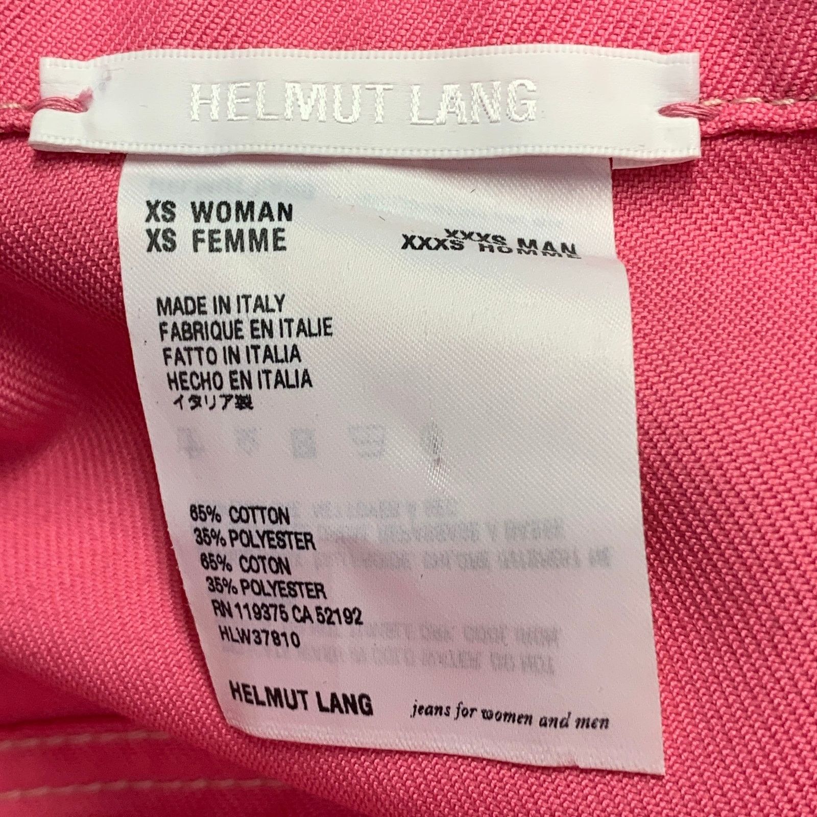 Helmut Lang XS Femme Trucker Pink Cotton Blend Cropped Denim Jacket Size XS / US 0-2 / IT 36-38 - 4 Thumbnail