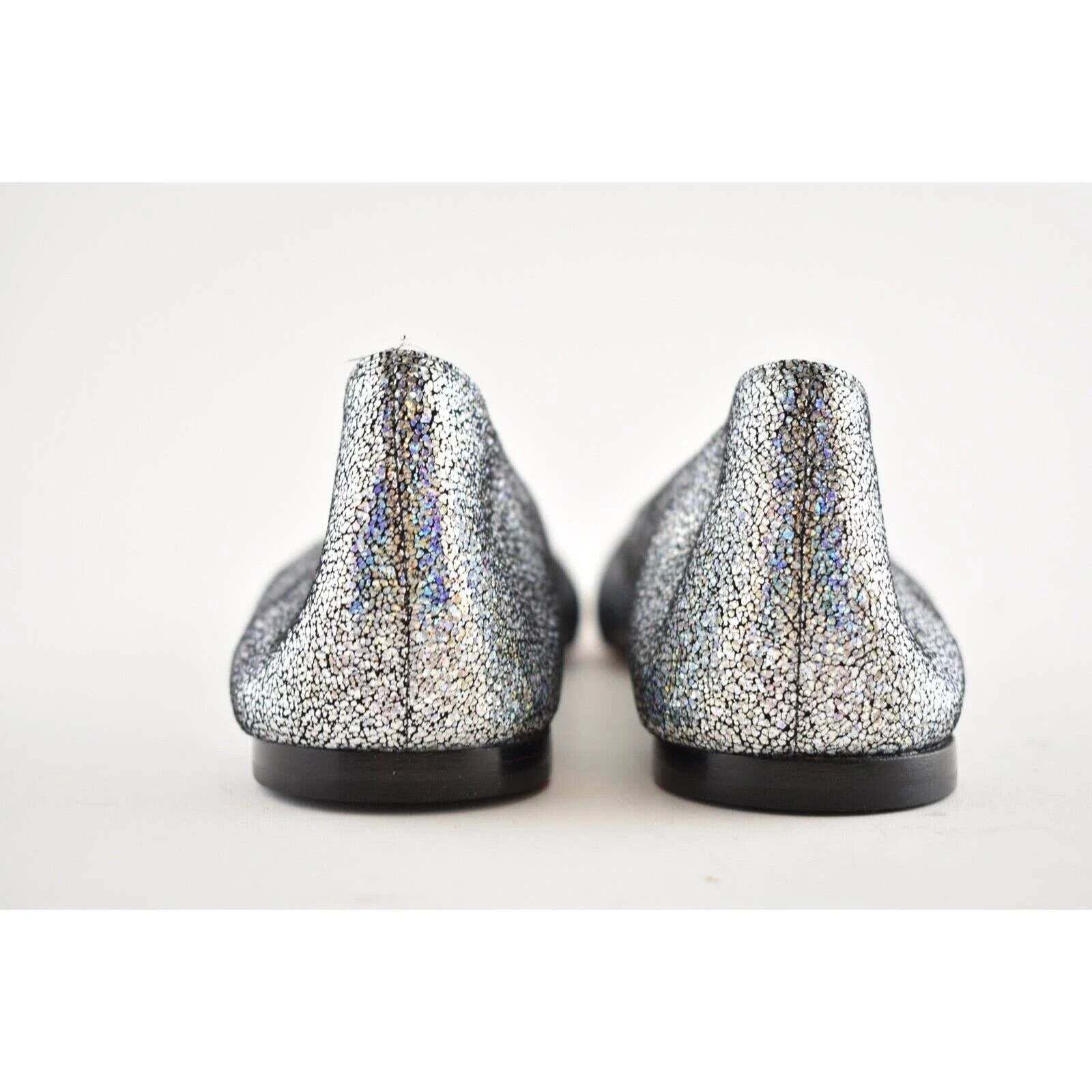 Christian Louboutin Christian Louboutin Ballalla Silver Mica Glitter Ballerina Size US 7.5 / IT 37.5 - 11 Thumbnail