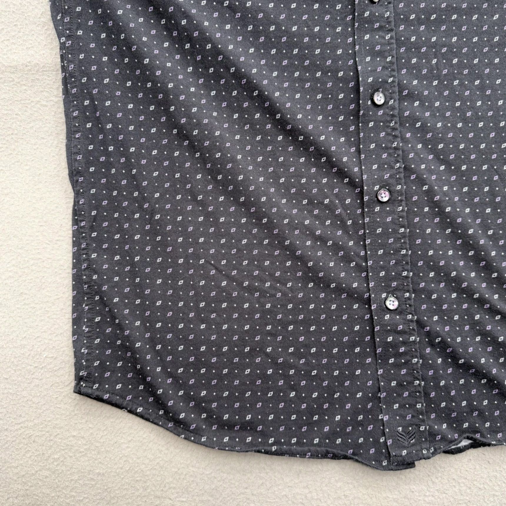Vintage Buttercloth Shirt Mens Large Black Micro Print Icy Cotton Long Sleeve Stretch Size US L / EU 52-54 / 3 - 6 Thumbnail