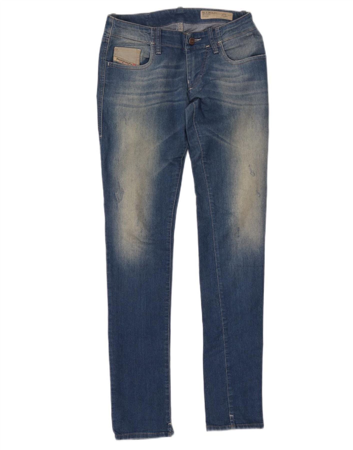 Diesel Womens Grupee Super Skinny Jeans W26 L33 Blue Cotton Size 26" / US 2 / IT 38 - 1 Thumbnail