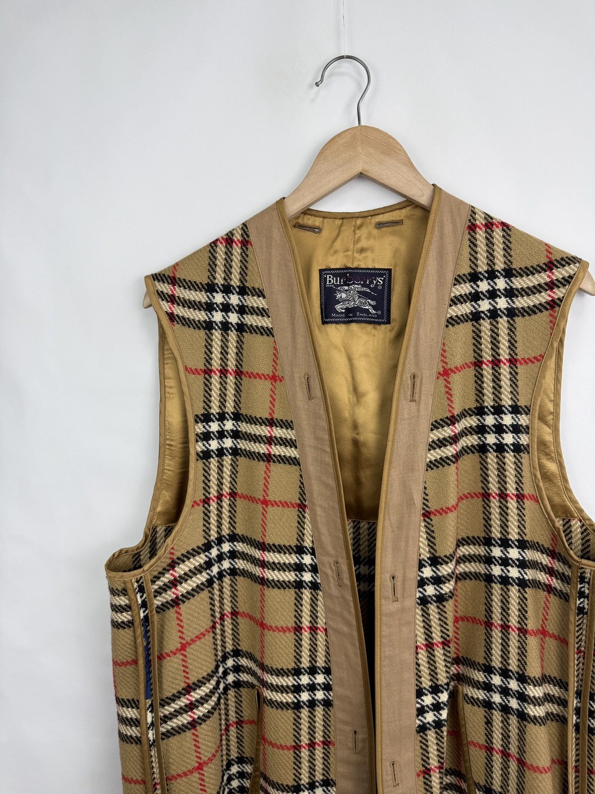 Burberry 🇬🇧 Vintage 90s Burberry Nova Check Wool Vest Liner Sleeveless Size US M / EU 48-50 / 2 - 3 Thumbnail