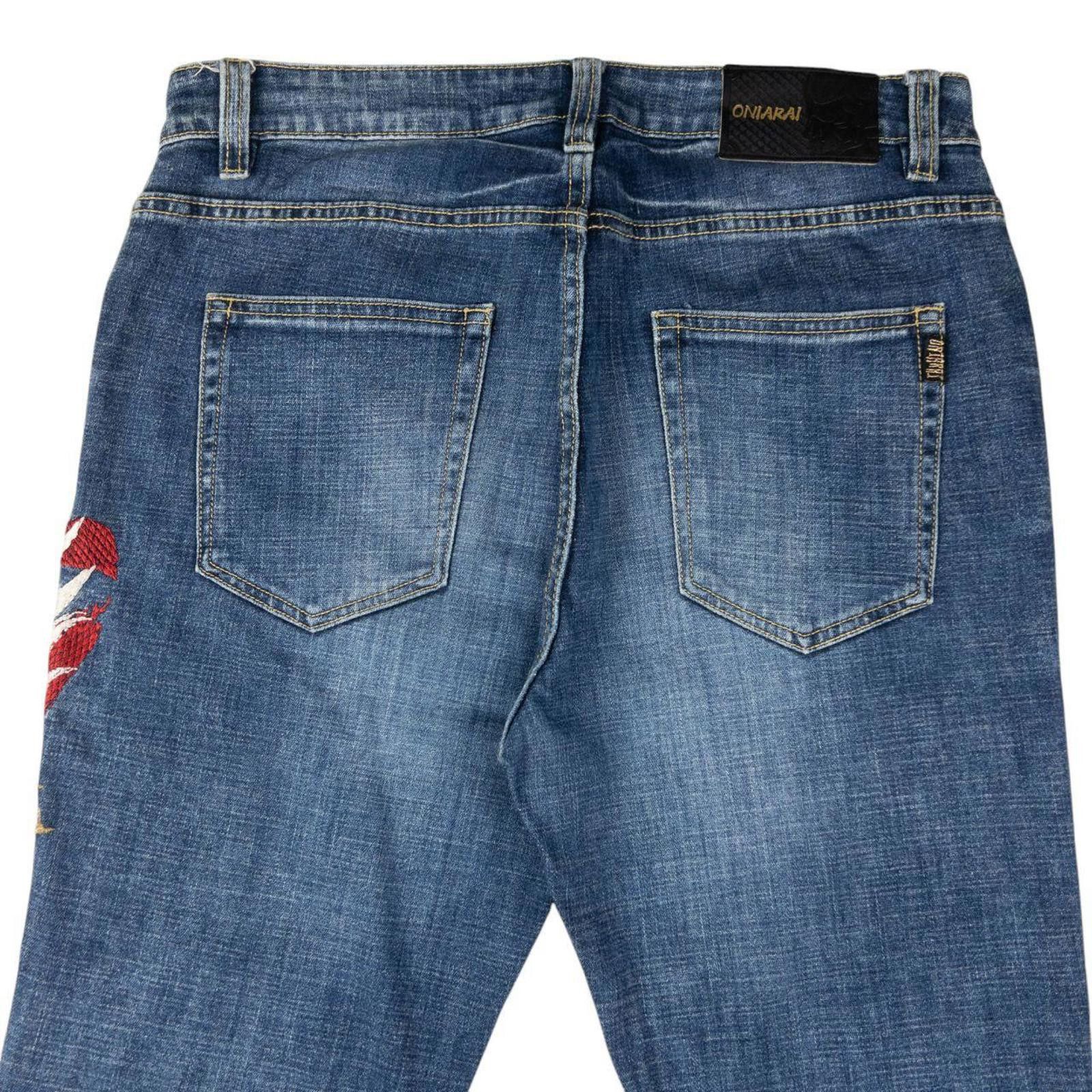Onia Vintage Oniarai Embroidered Devil Japanese Denim Jeans W36 Size US 36 / EU 52 - 4 Thumbnail