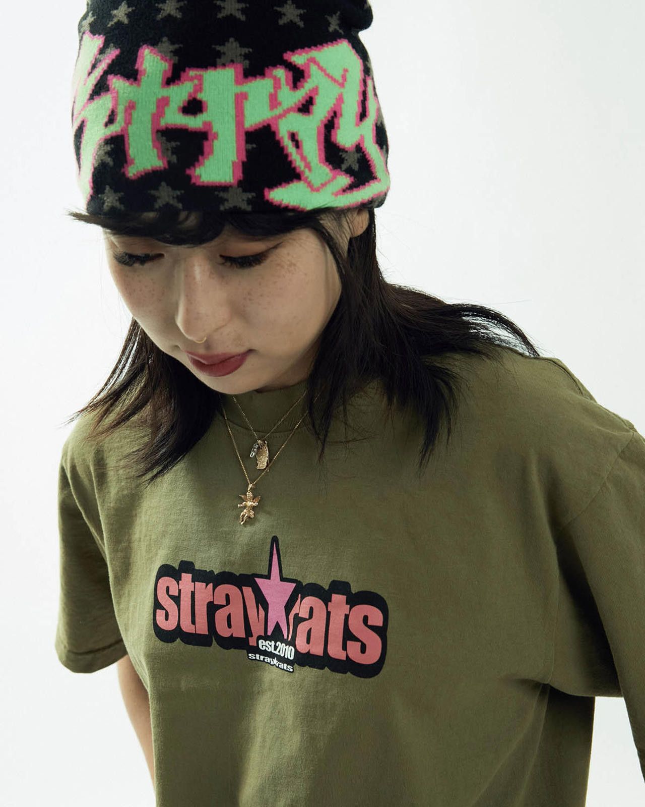 Stray Rats Rare Stray Rats Grafflection Stars Skully No Cuff Beanie BLK Size ONE SIZE - 4 Thumbnail
